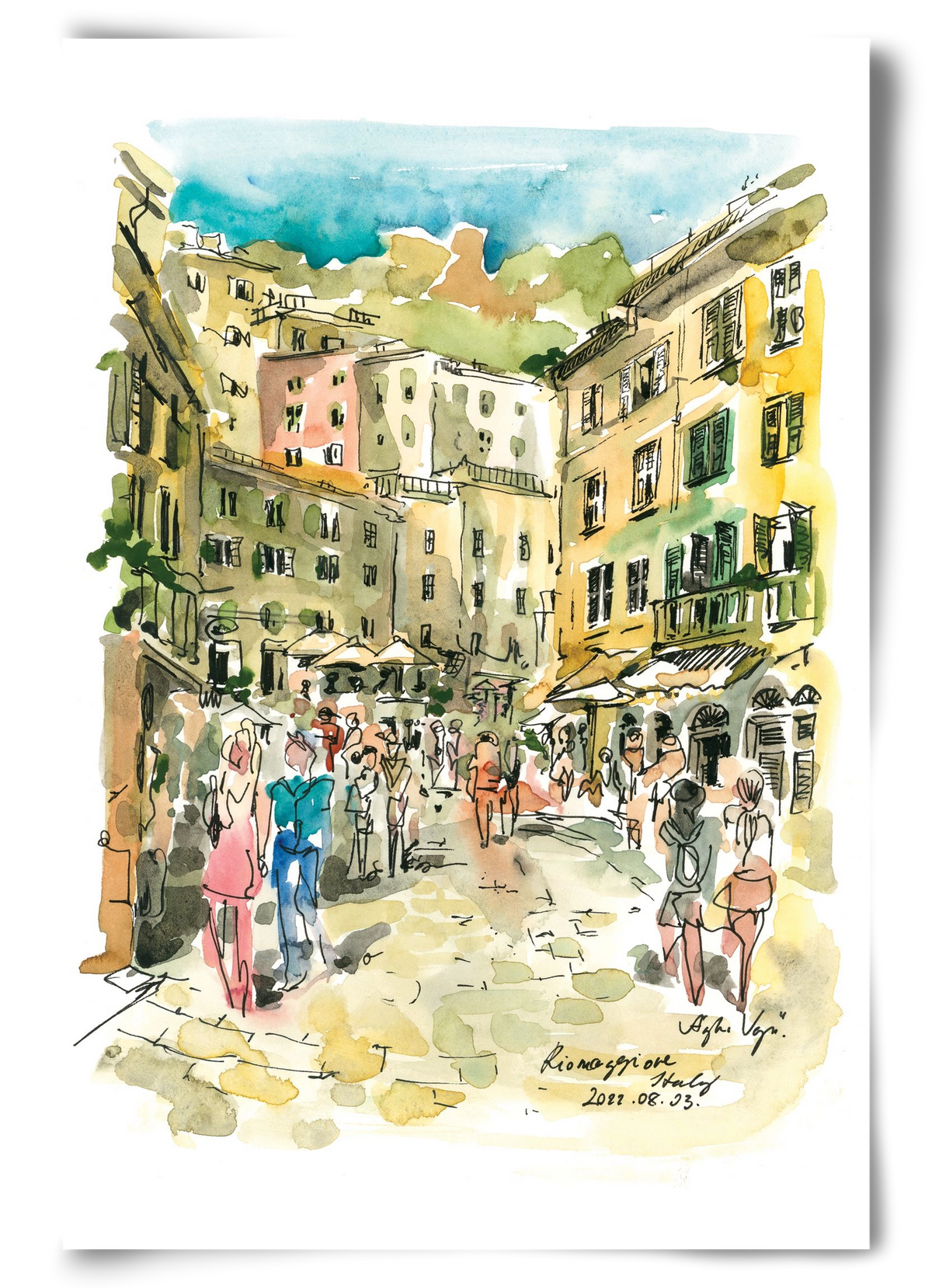 RIOMAGGIORE, Cinque Terre, Italy - 2022.08.03., 60x90 cm, Keret nélkül