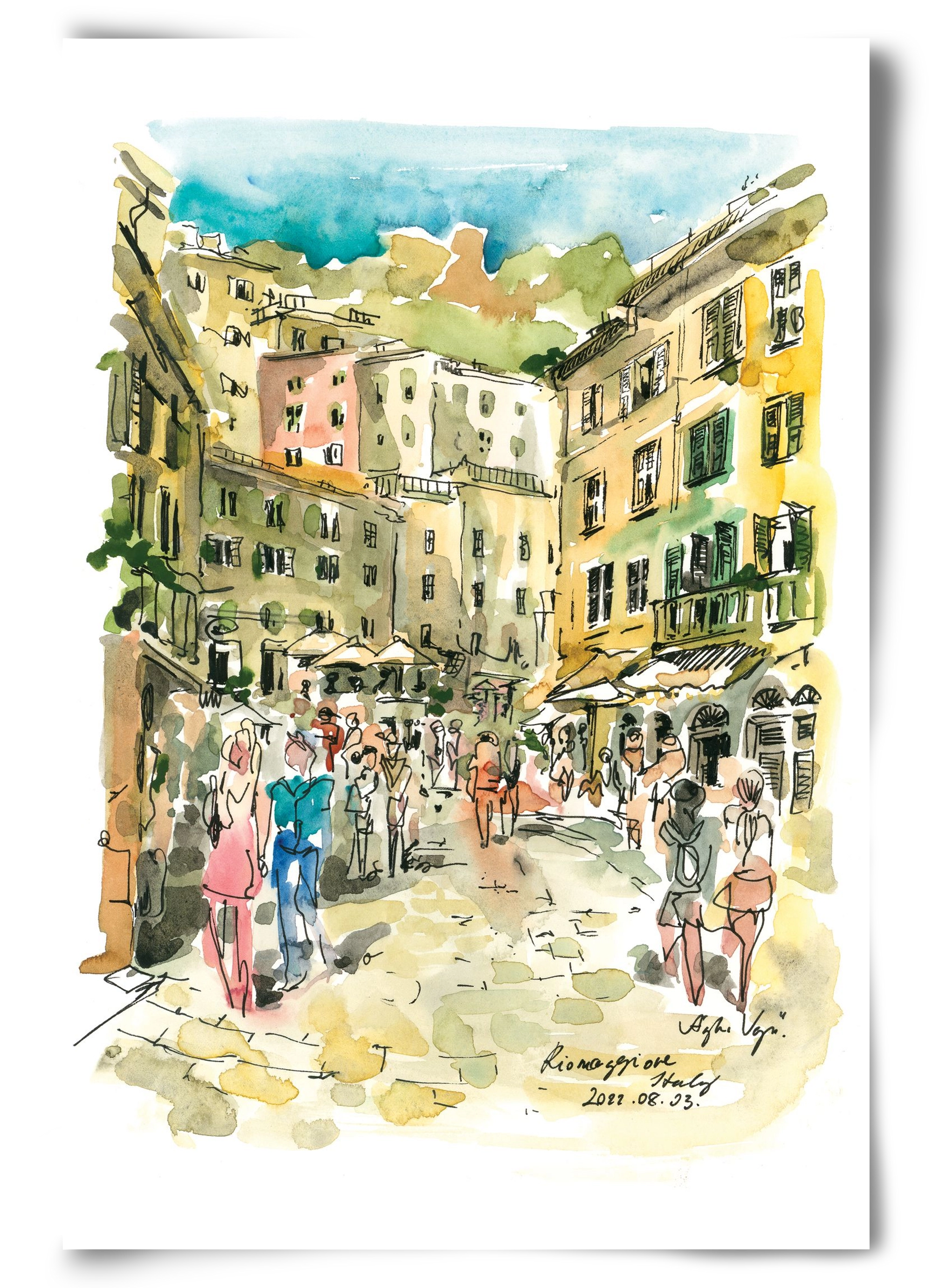 RIOMAGGIORE, Cinque Terre, Italy - 2022.08.03., 60x90 cm, Keret nélkül