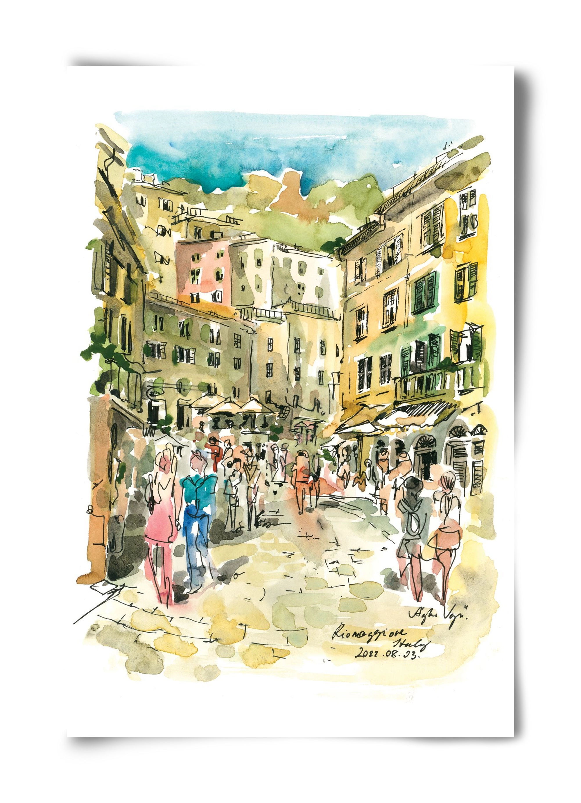 RIOMAGGIORE, Cinque Terre, Italy - 2022.08.03., 40x60 cm, Keret nélkül