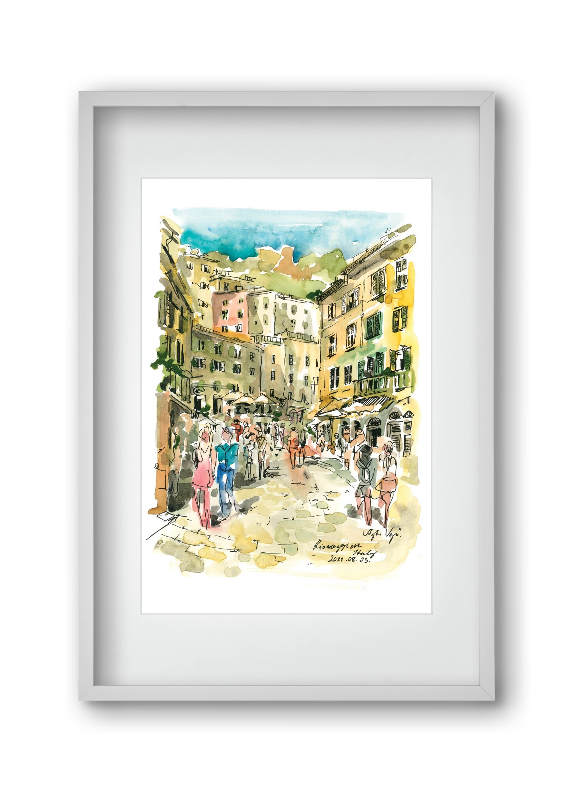 RIOMAGGIORE, Cinque Terre, Italy - 2022.08.03., 30x45 cm (20x30 cm), Fehér keret, paszpartuval
