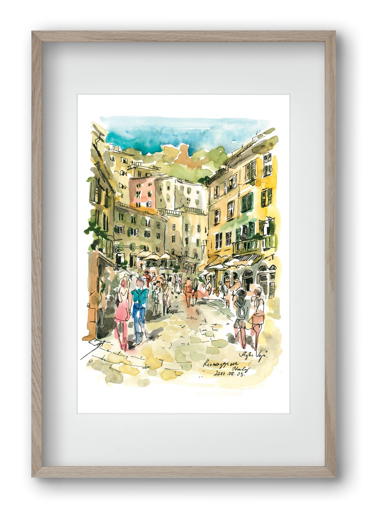 RIOMAGGIORE, Cinque Terre, Italy - 2022.08.03., 40x60 cm (30x45 cm), Tölgy keret, paszpartuval