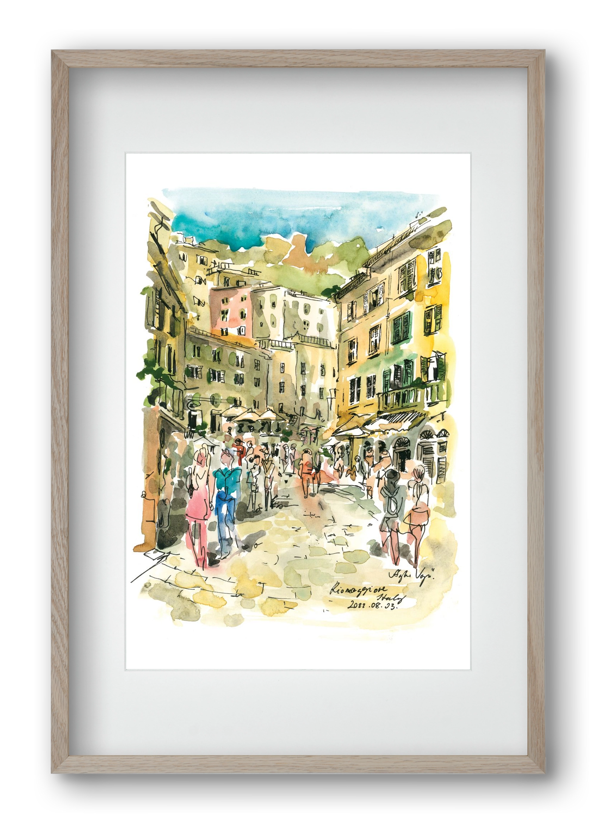 RIOMAGGIORE, Cinque Terre, Italy - 2022.08.03., 40x60 cm (30x45 cm), Tölgy keret, paszpartuval