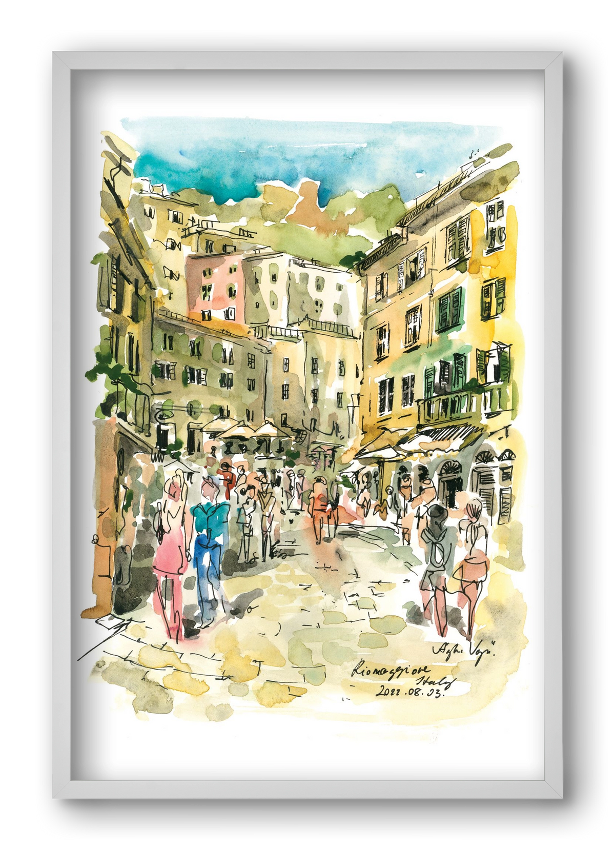 RIOMAGGIORE, Cinque Terre, Italy - 2022.08.03., 40x60 cm (40x60 cm), Fehér keret