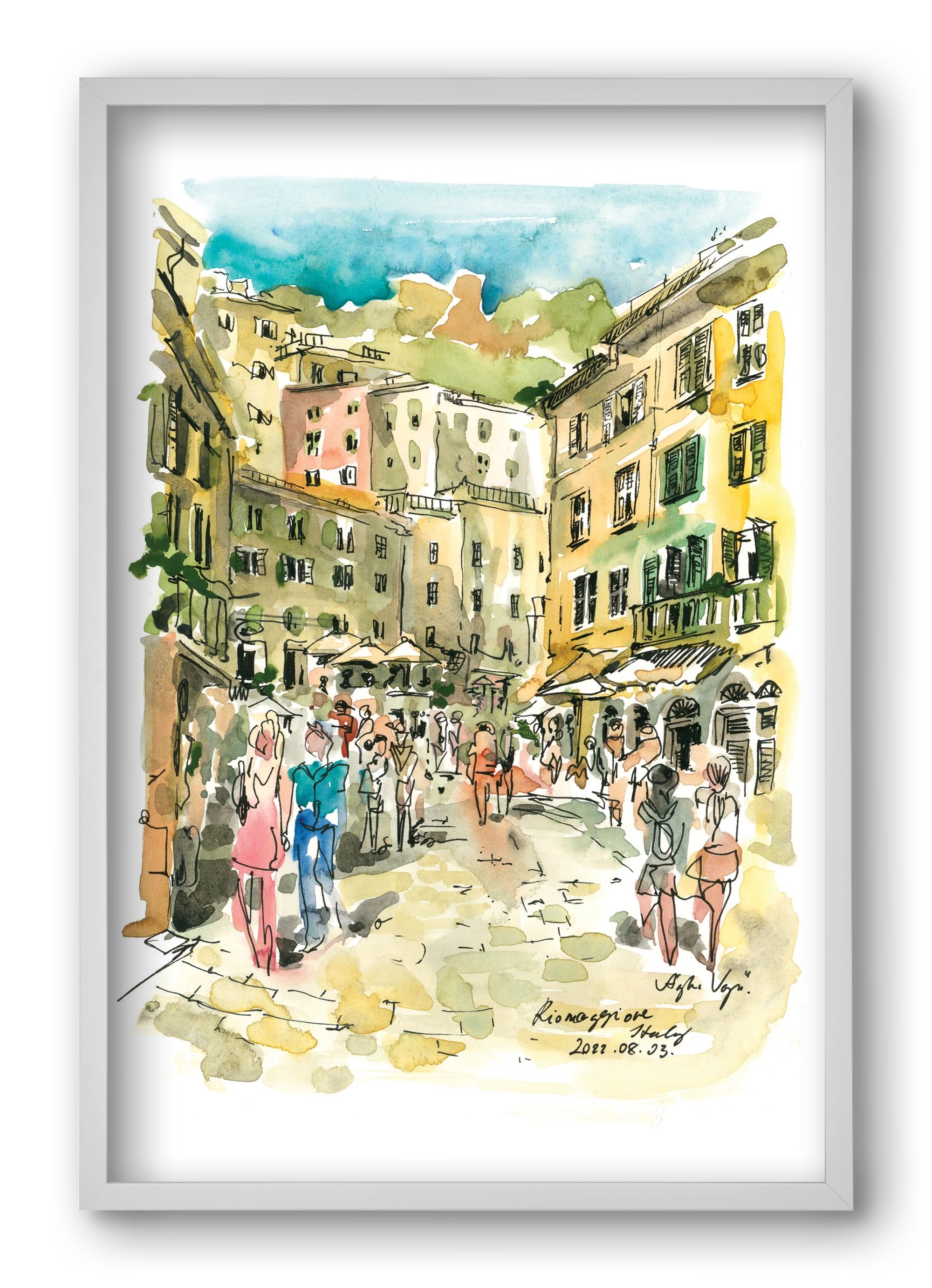RIOMAGGIORE, Cinque Terre, Italy - 2022.08.03., 40x60 cm (40x60 cm), Fehér keret