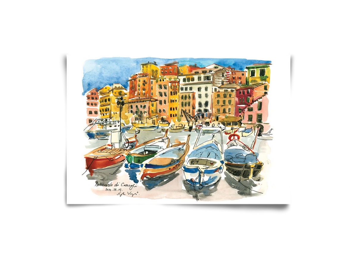 Porticciolo di Camogli, Italy - 2022.08.02., 30x20 cm, Keret nélkül