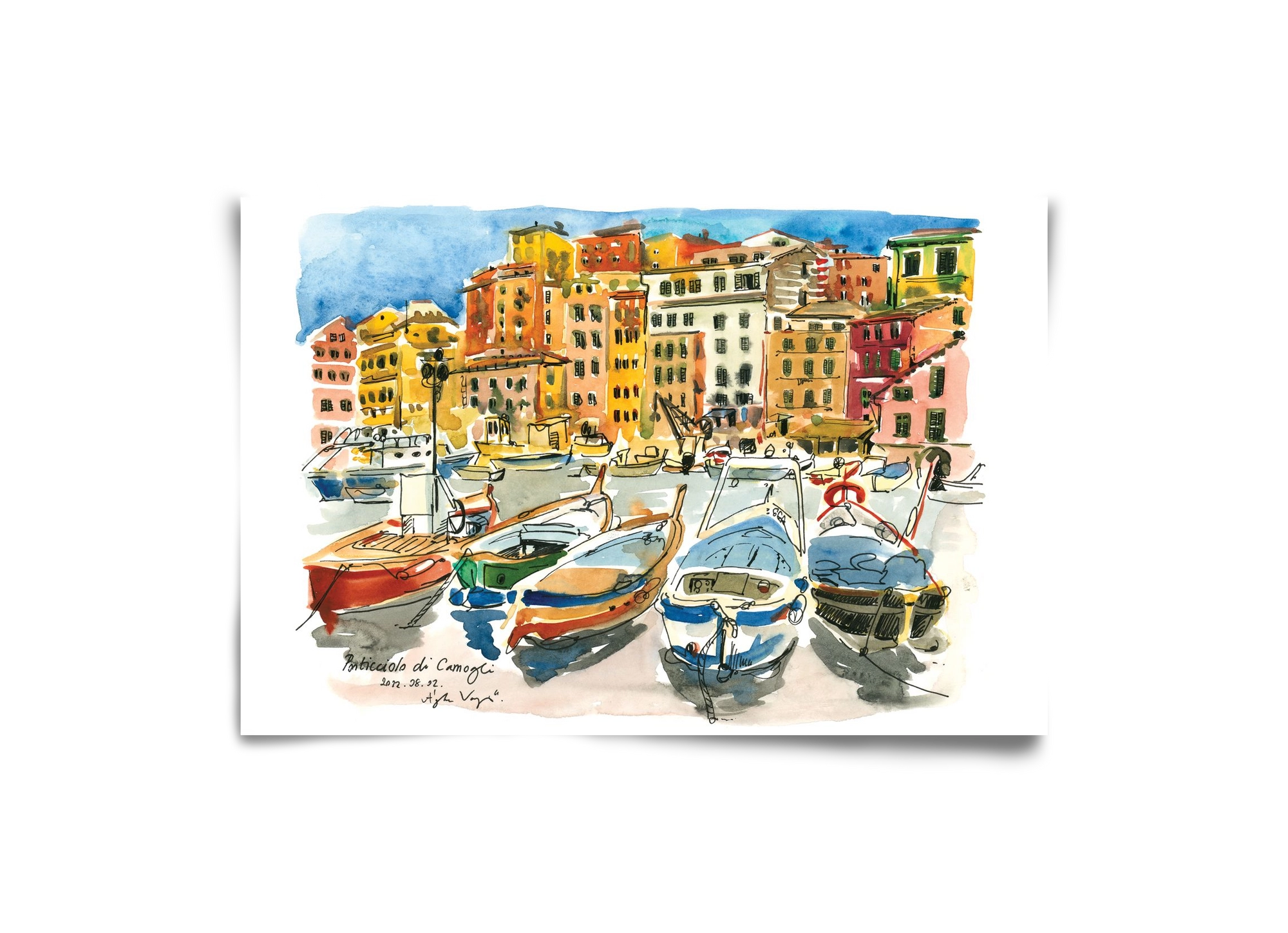 Porticciolo di Camogli, Italy - 2022.08.02., 30x20 cm, Keret nélkül