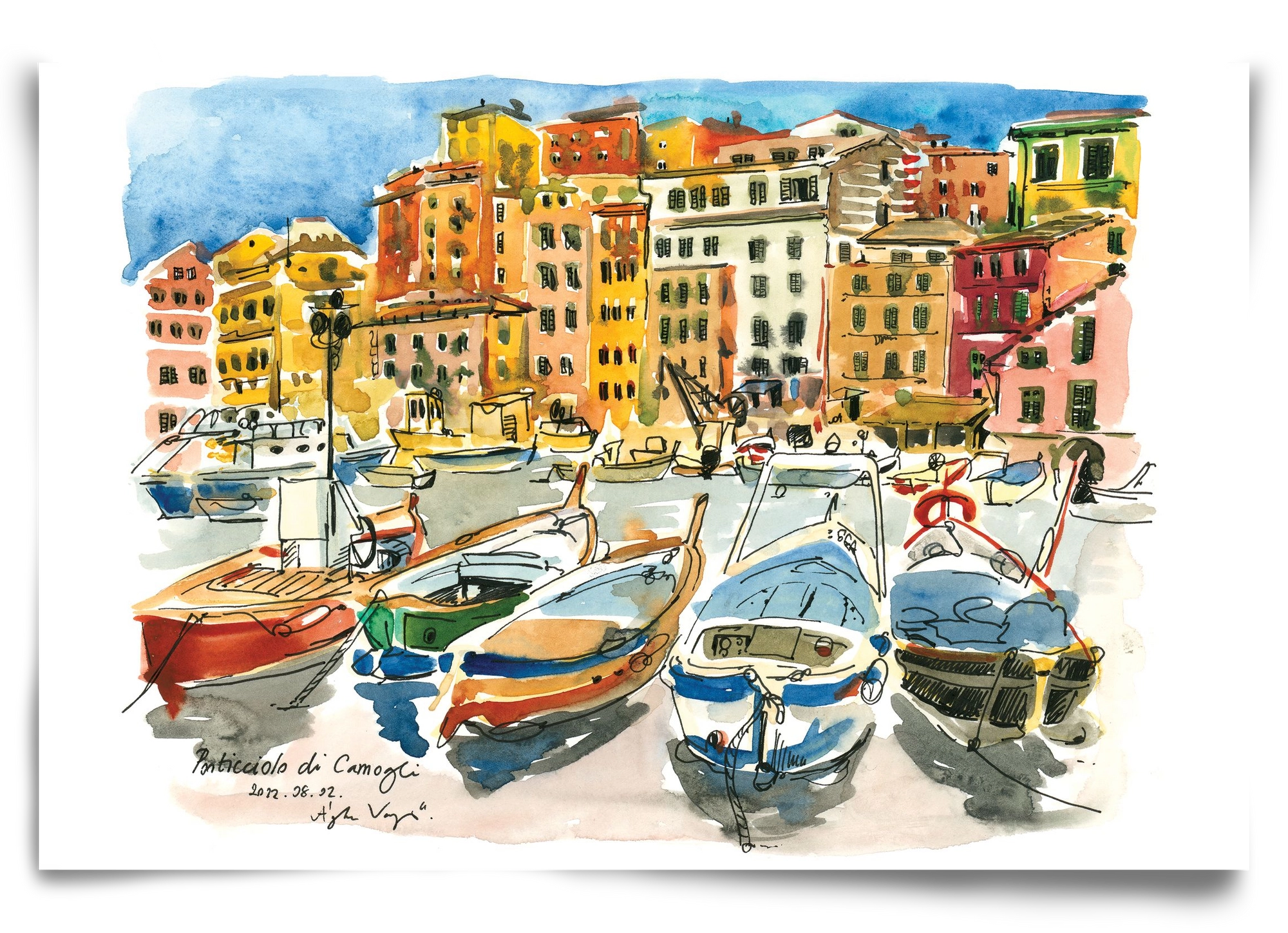 Porticciolo di Camogli, Italy - 2022.08.02., 90x60 cm, Keret nélkül