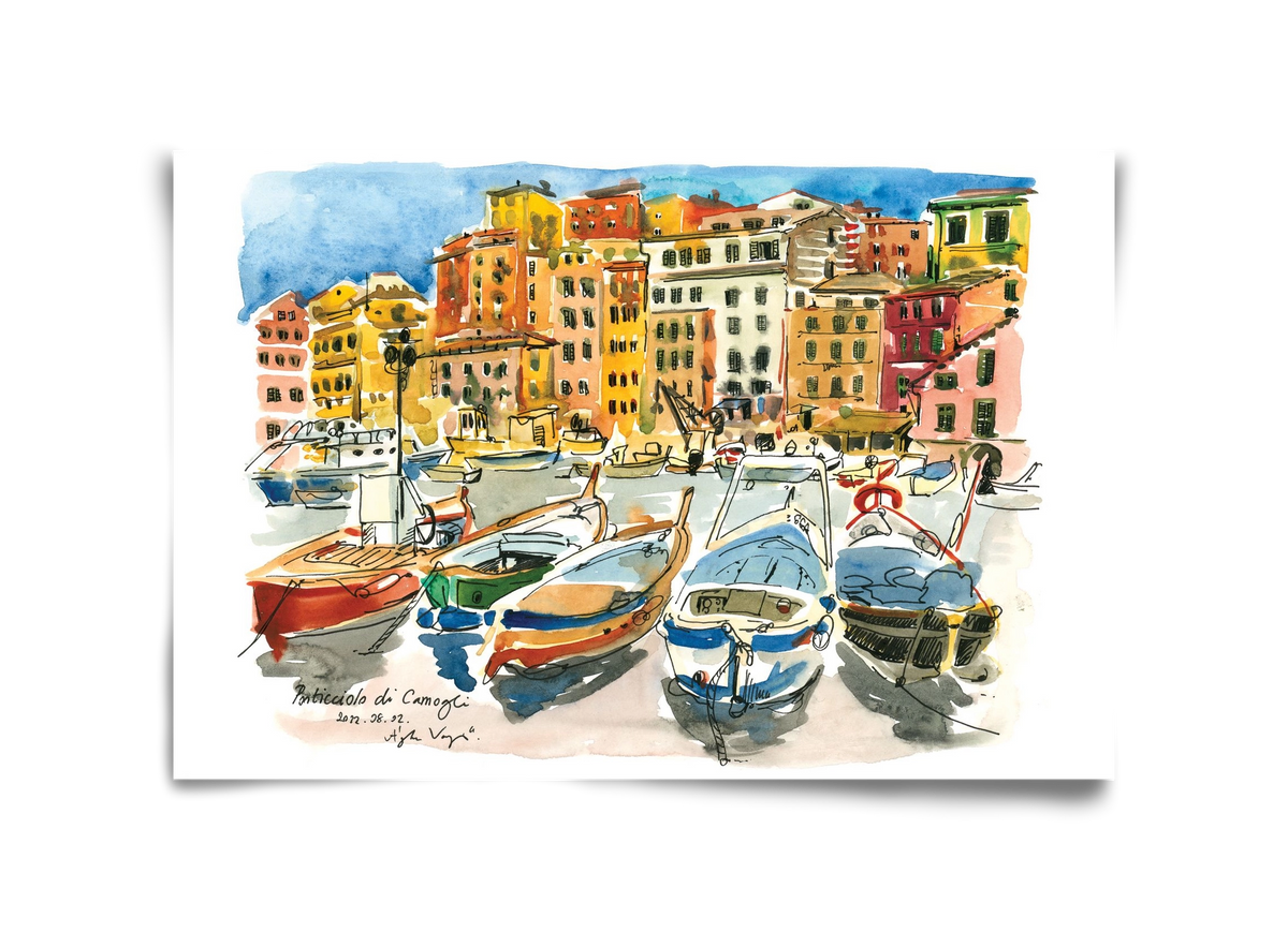 Porticciolo di Camogli, Italy - 2022.08.02., 45x30 cm, Keret nélkül