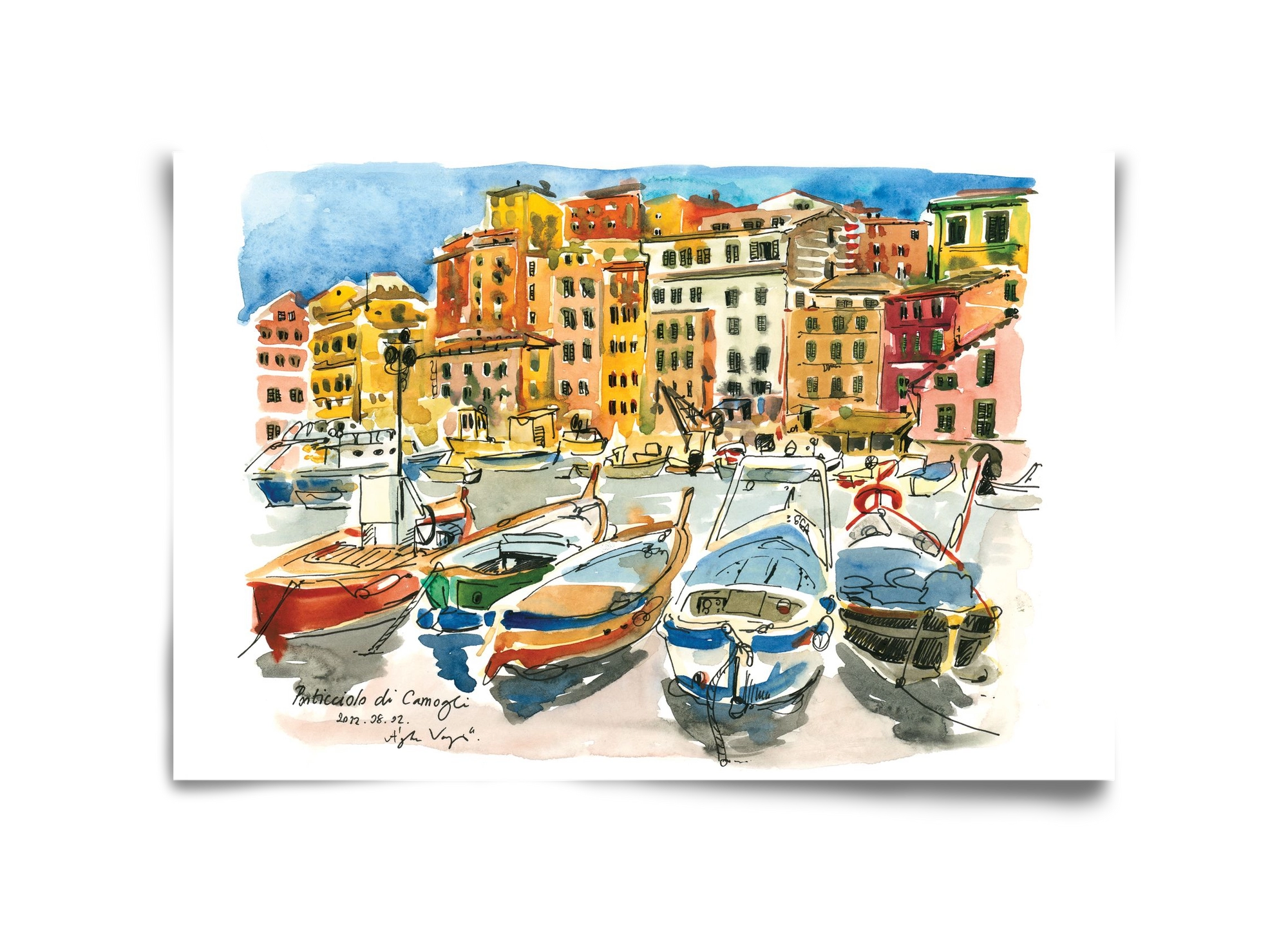 Porticciolo di Camogli, Italy - 2022.08.02., 45x30 cm, Keret nélkül