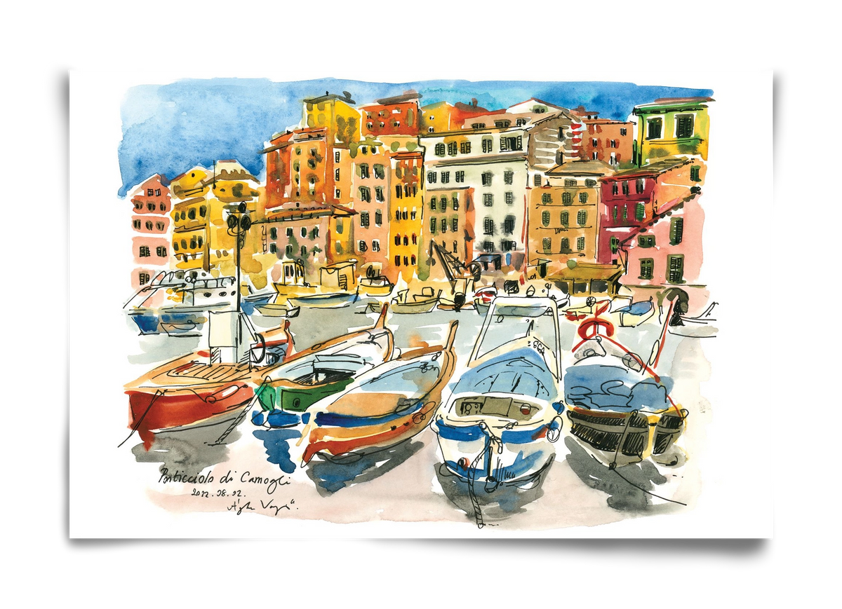 Porticciolo di Camogli, Italy - 2022.08.02., 60x40 cm, Keret nélkül