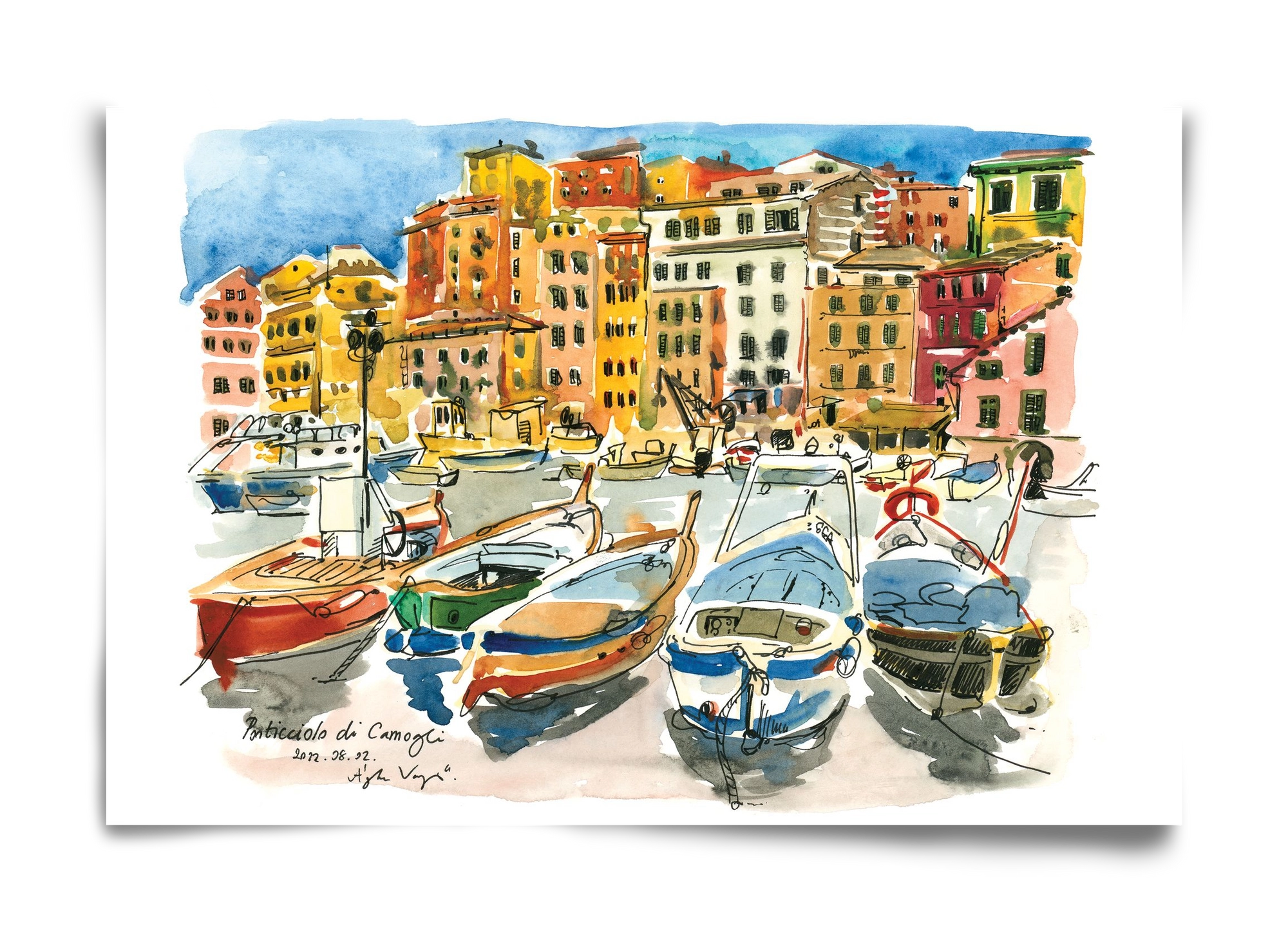 Porticciolo di Camogli, Italy - 2022.08.02., 60x40 cm, Keret nélkül