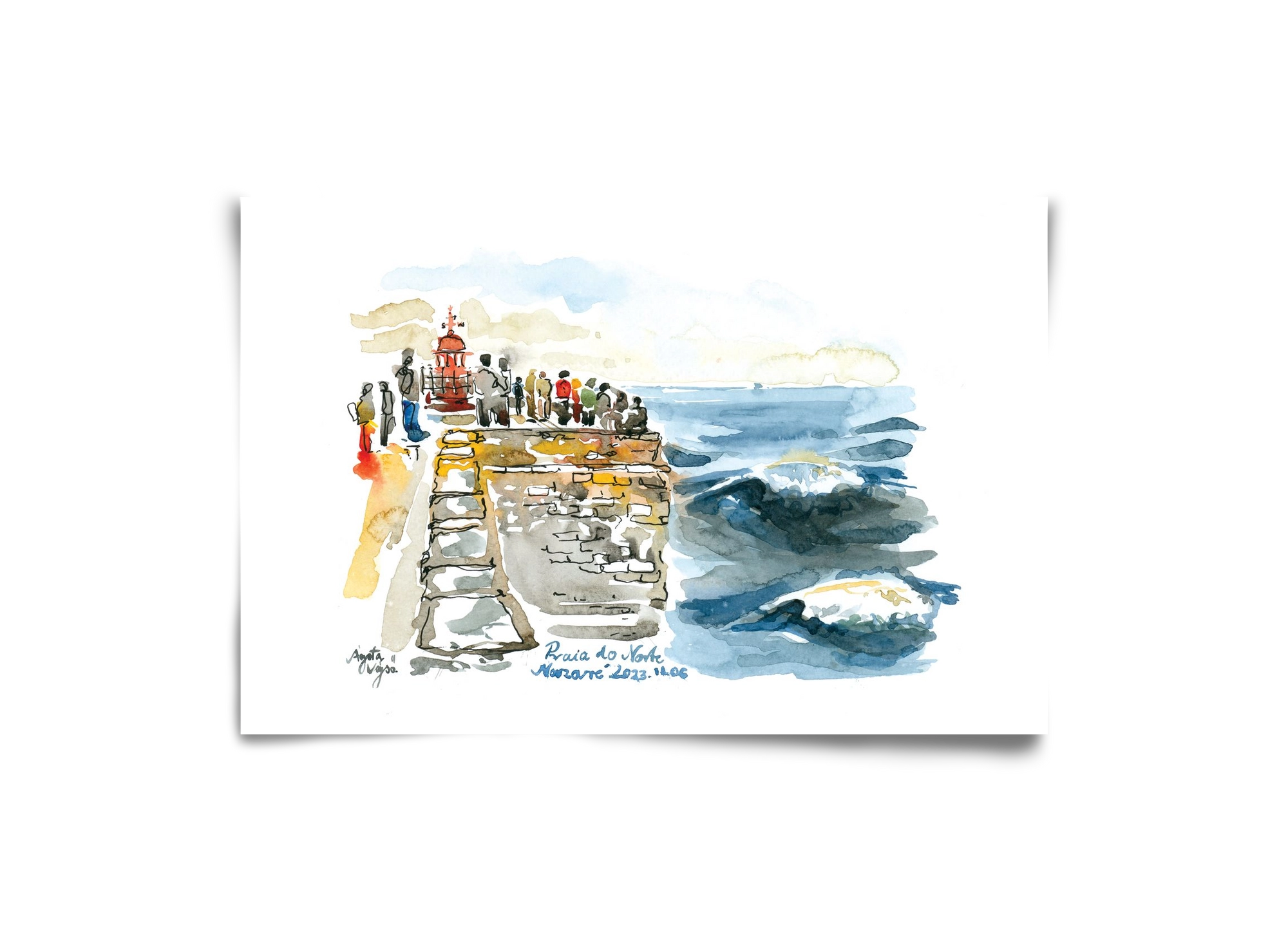 NAZARÉ Lighthouse, Portugal - 2023.11.06., 30x20 cm, Keret nélkül