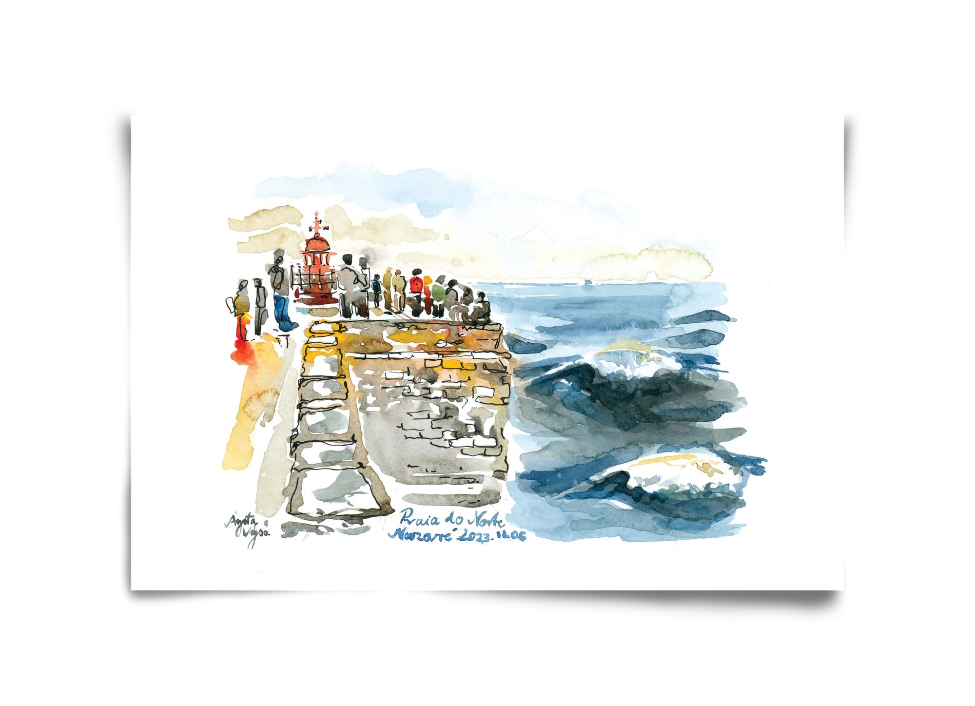 NAZARÉ Lighthouse, Portugal - 2023.11.06., 45x30 cm, Keret nélkül