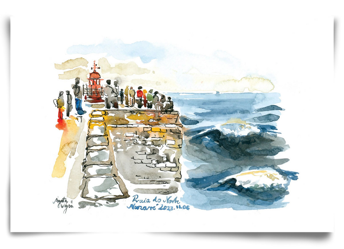 NAZARÉ Lighthouse, Portugal - 2023.11.06., 90x60 cm, Keret nélkül