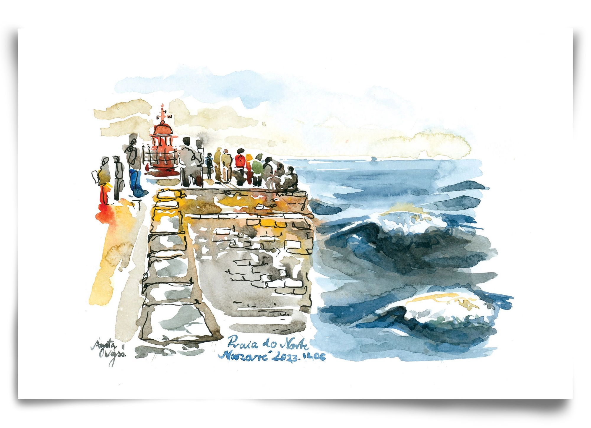 NAZARÉ Lighthouse, Portugal - 2023.11.06., 90x60 cm, Keret nélkül