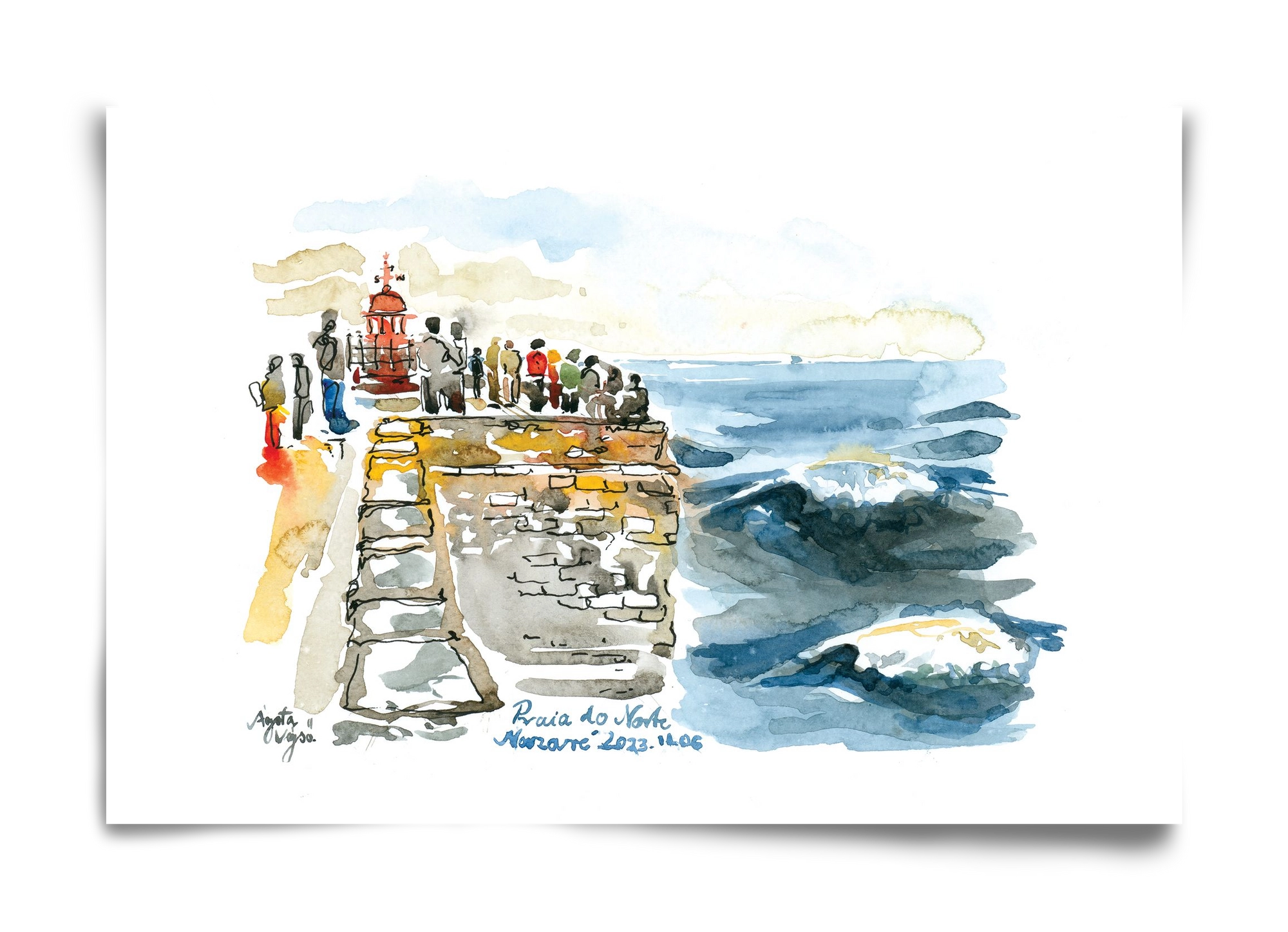 NAZARÉ Lighthouse, Portugal - 2023.11.06., 60x40 cm, Keret nélkül