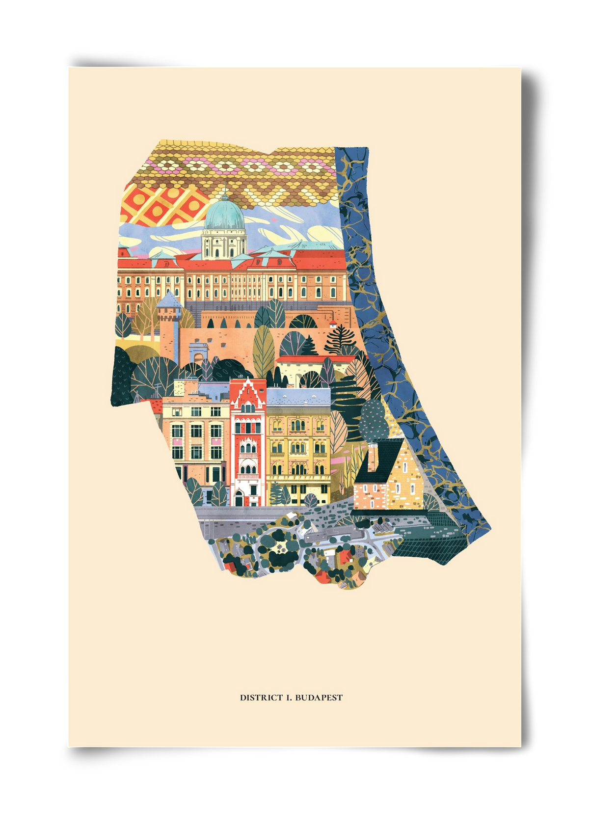 Budapest, I. kerület (B sorozat), 40x60 cm, Keret nélkül