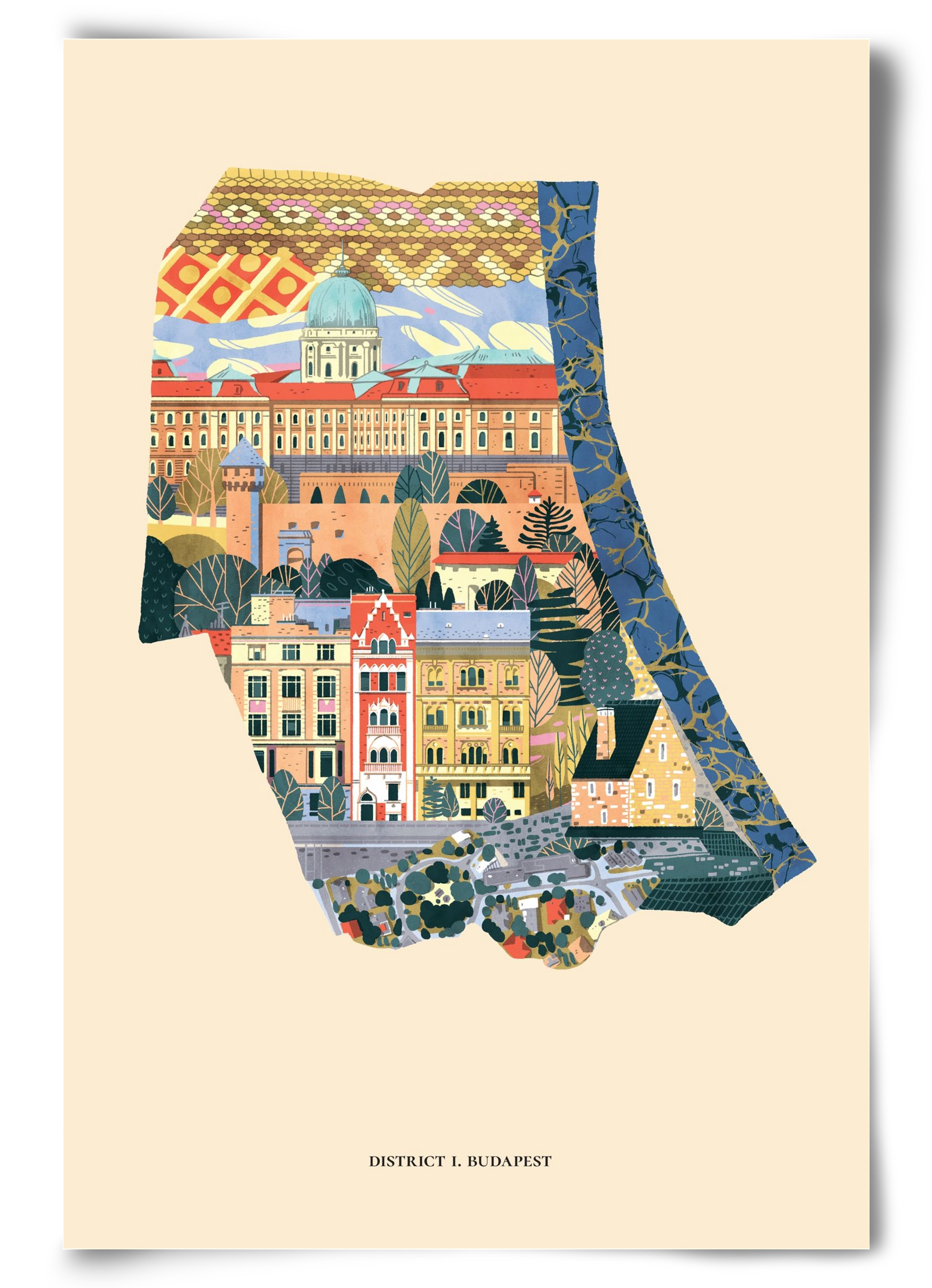 Budapest, I. kerület (B sorozat), 60x90 cm, Keret nélkül