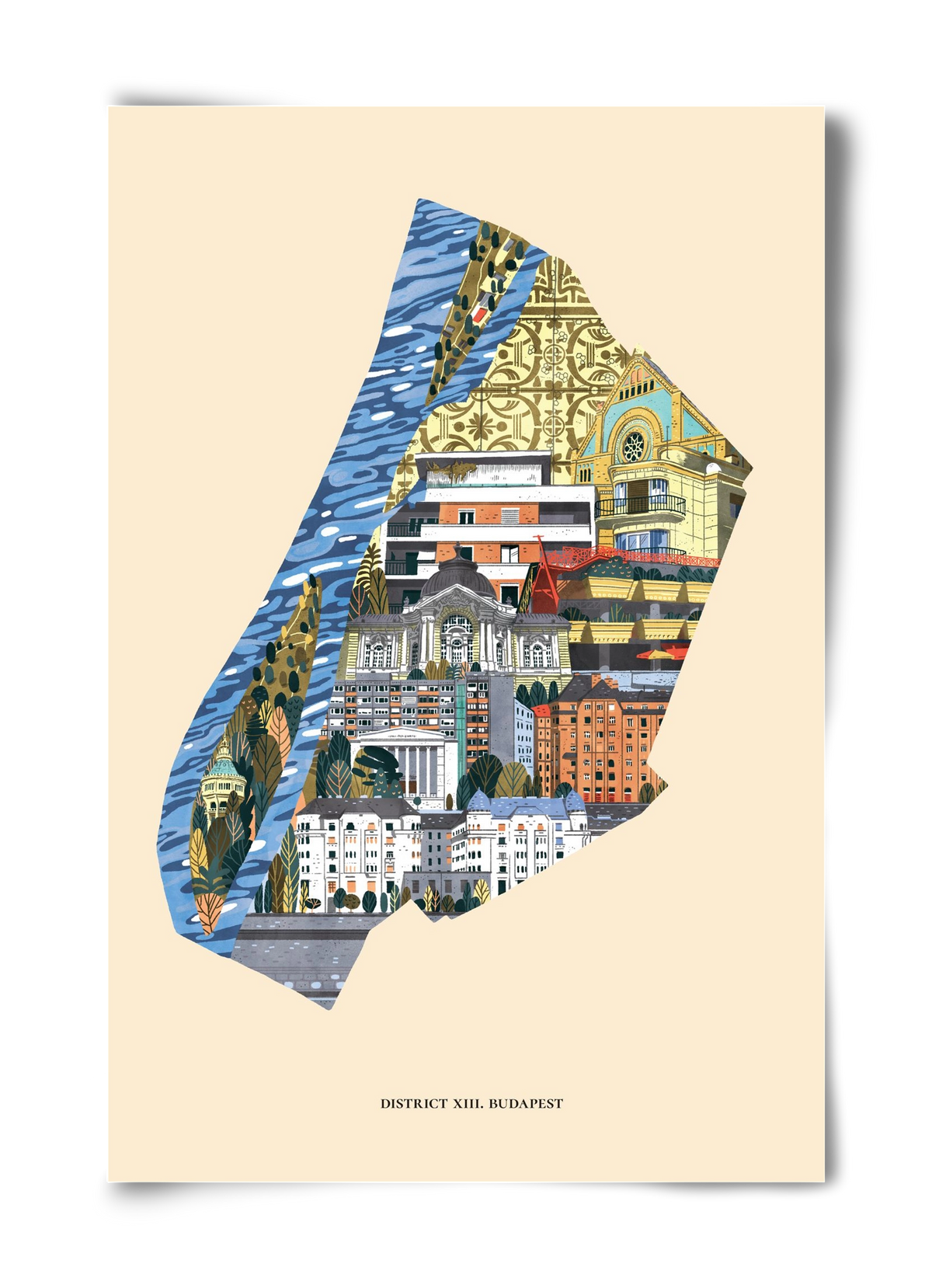 Budapest, XIII. kerület (B sorozat), 40x60 cm, Keret nélkül