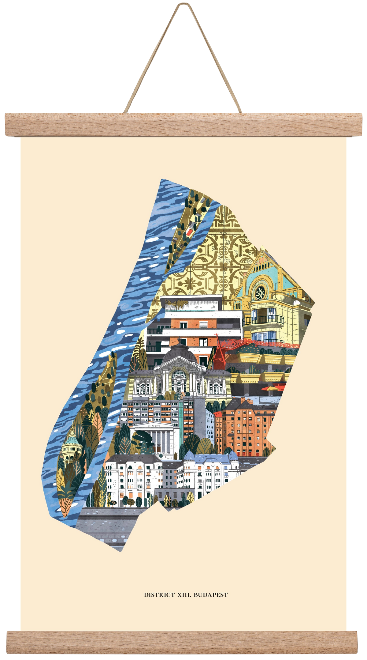 Budapest, XIII. kerület (B sorozat), 30x45 cm (30x45 cm), Tölgy akasztó