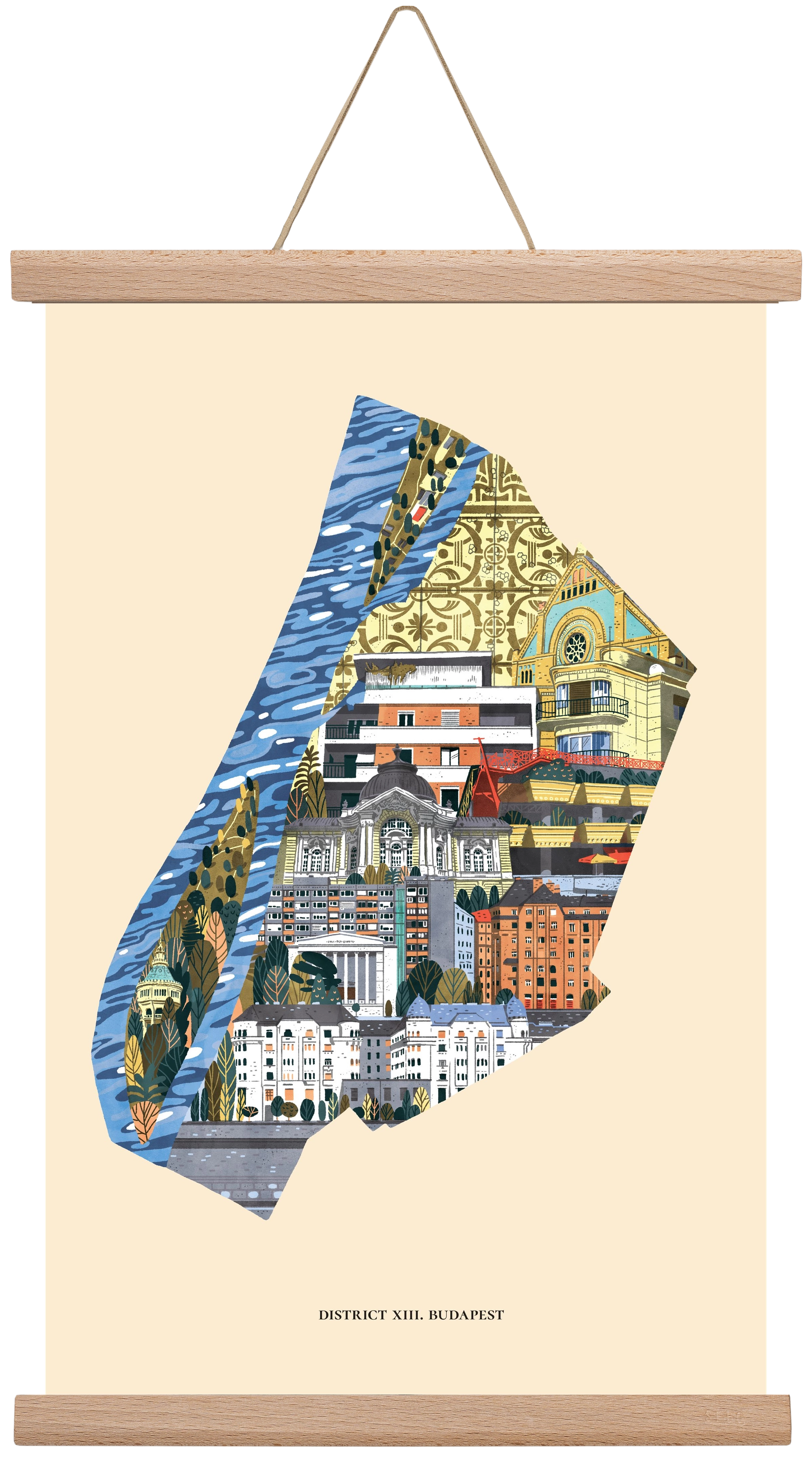 Budapest, XIII. kerület (B sorozat), 30x45 cm (30x45 cm), Tölgy akasztó