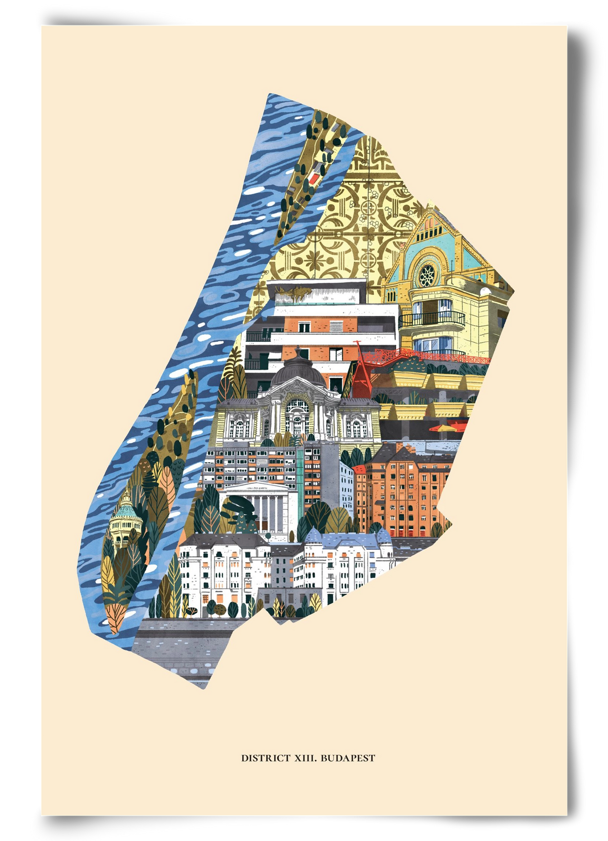 Budapest, XIII. kerület (B sorozat), 60x90 cm, Keret nélkül