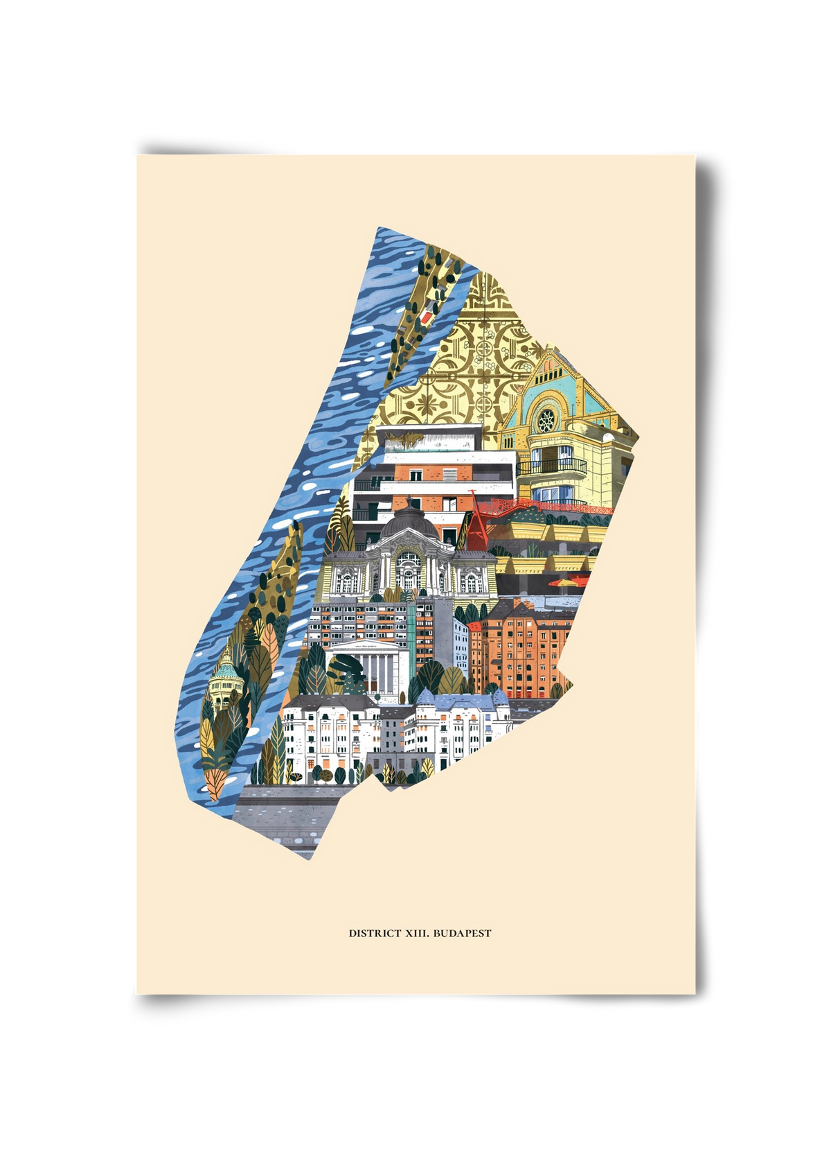 Budapest, XIII. kerület (B sorozat), 30x45 cm, Keret nélkül