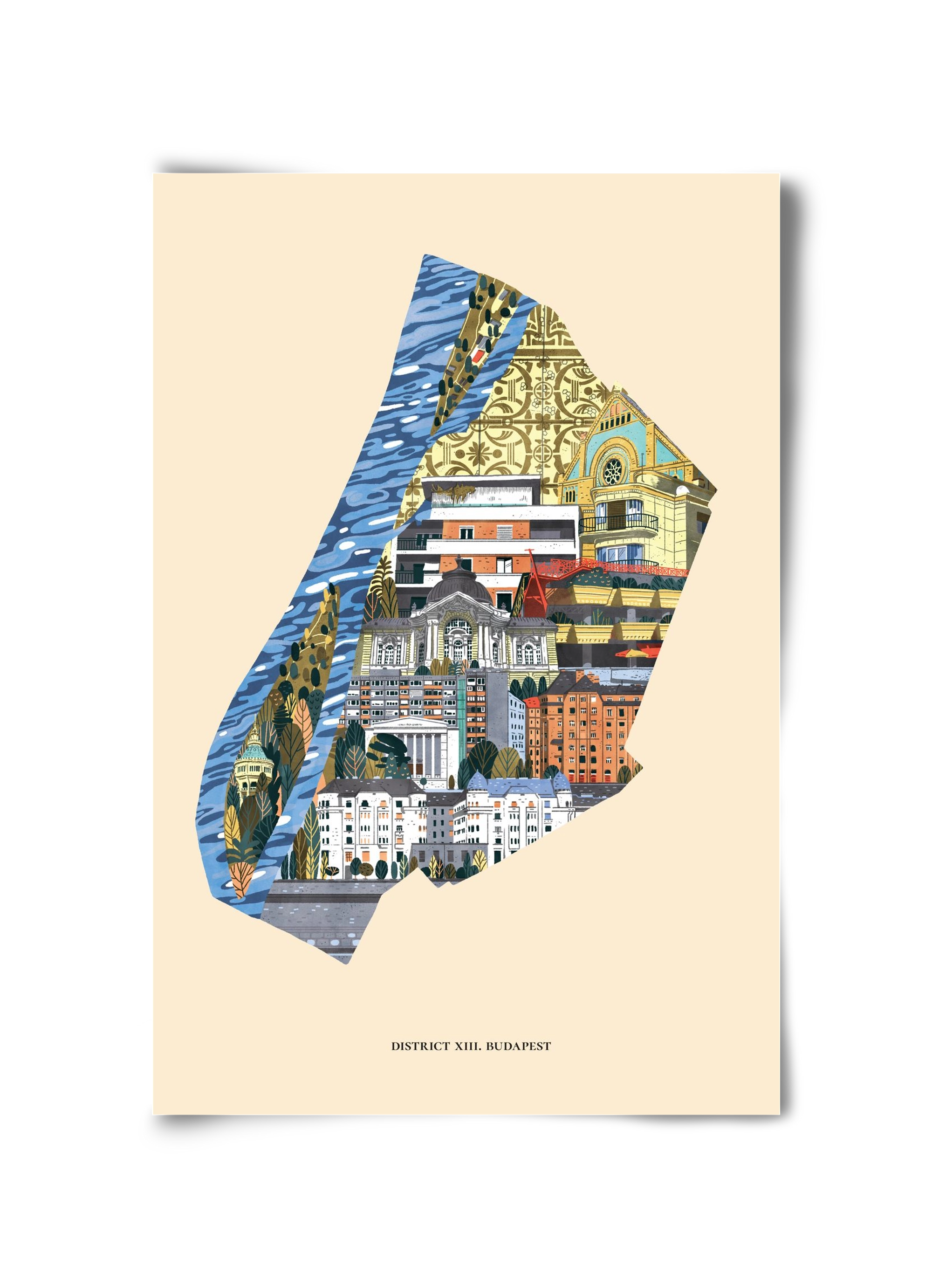 Budapest, XIII. kerület (B sorozat), 30x45 cm, Keret nélkül