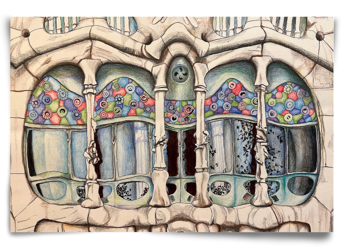 casa batlló, 90x60 cm, Keret nélkül