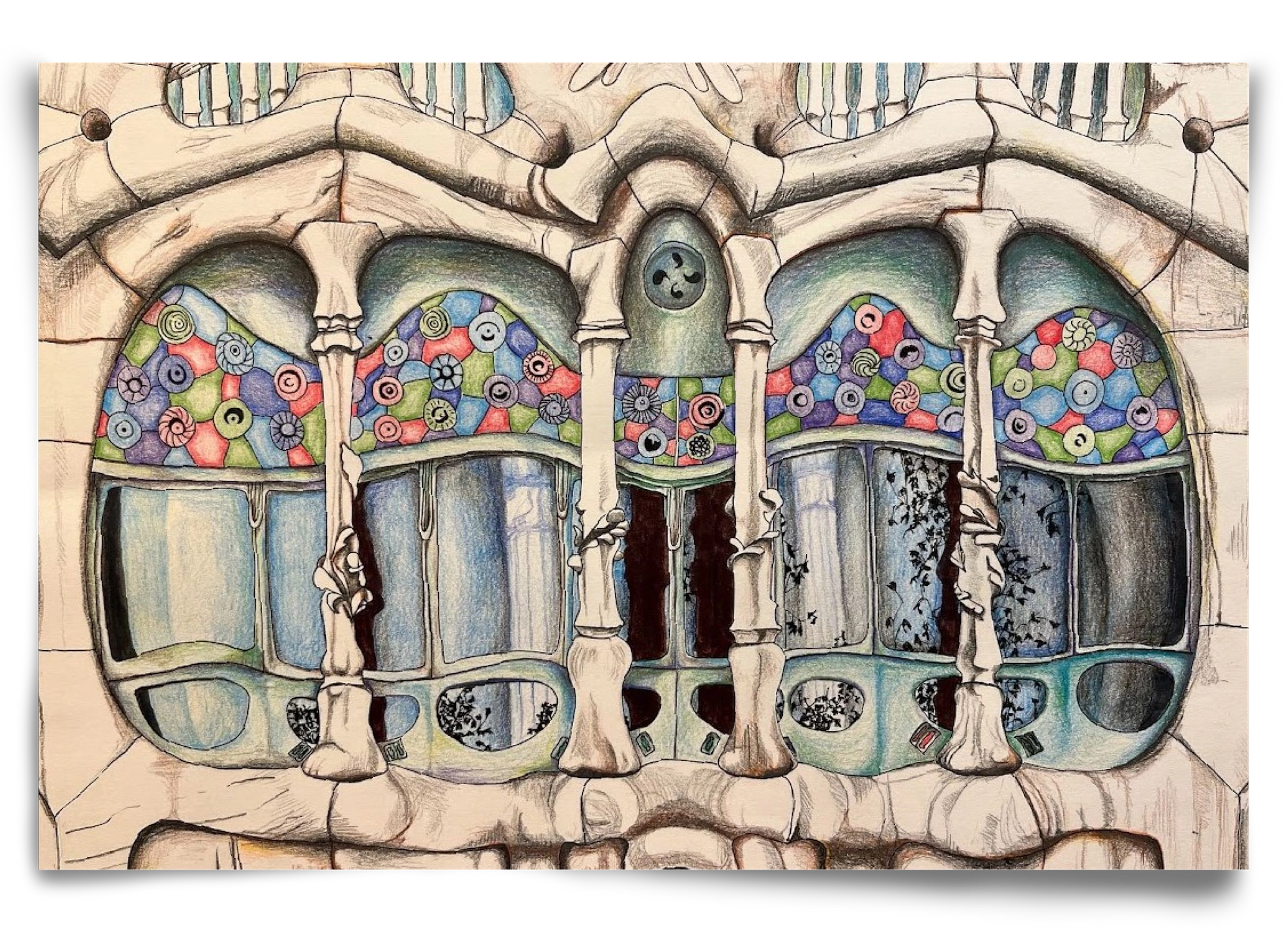 casa batlló, 90x60 cm, Keret nélkül