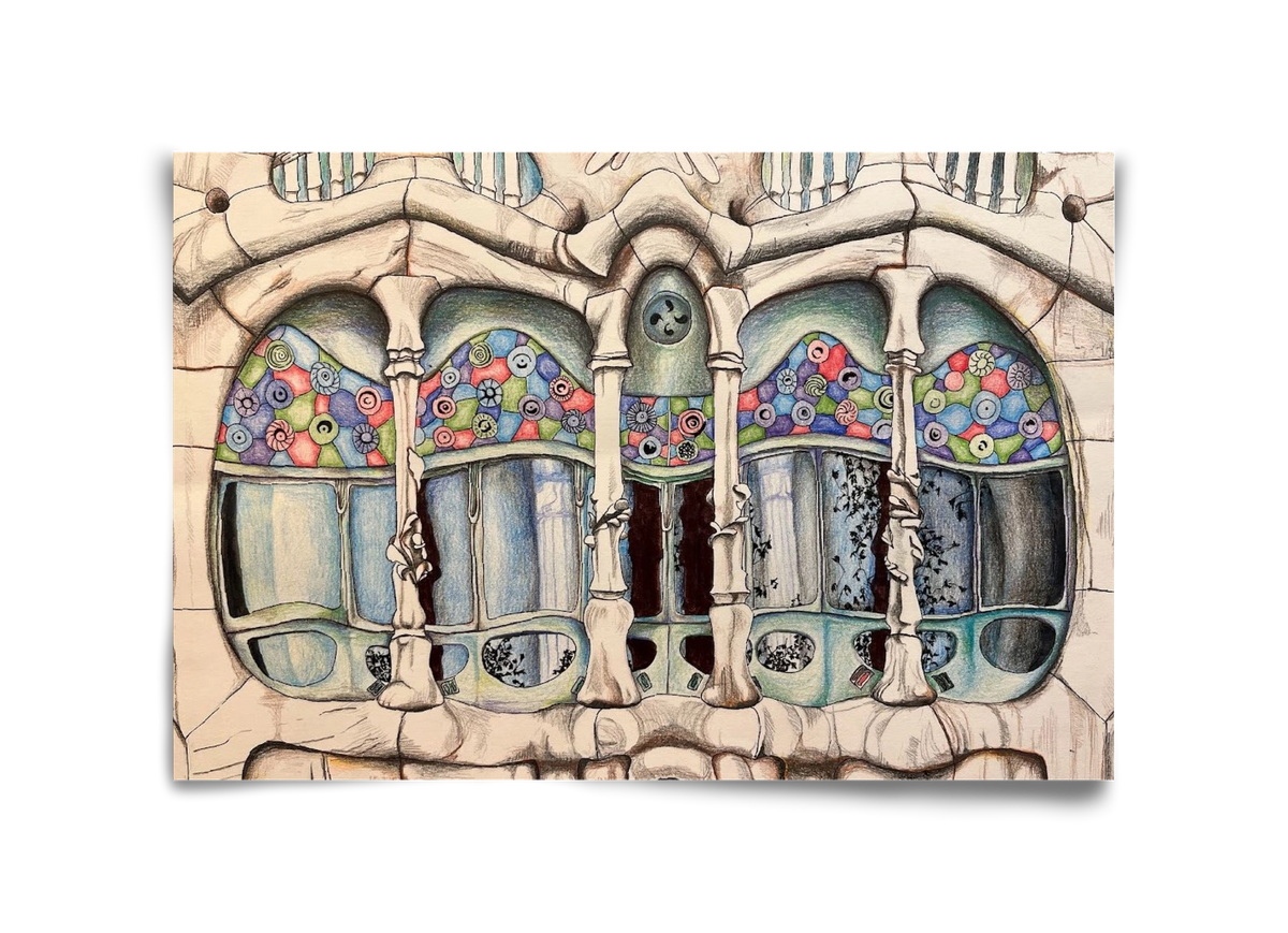 casa batlló, 45x30 cm, Keret nélkül