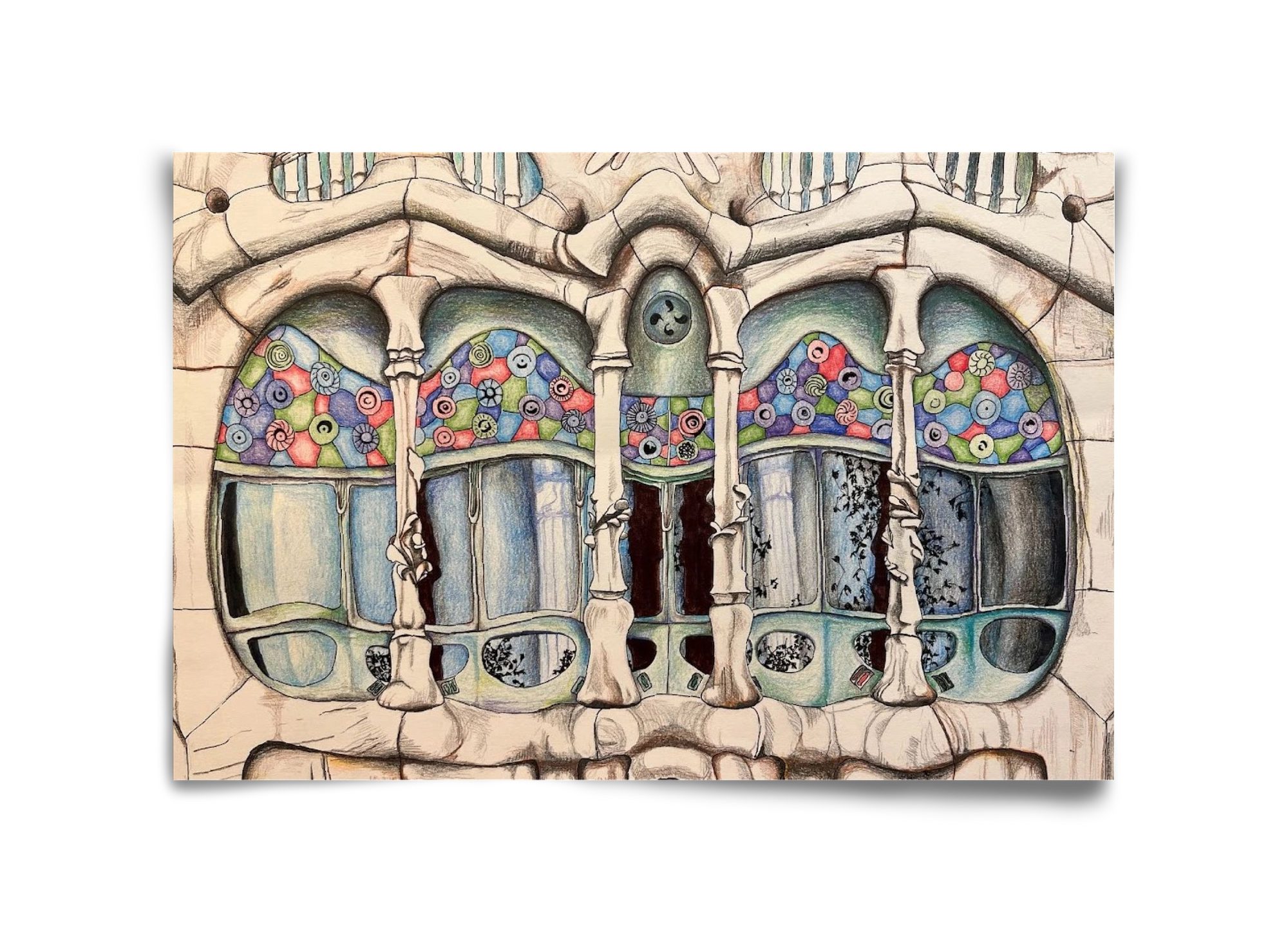 casa batlló, 45x30 cm, Keret nélkül