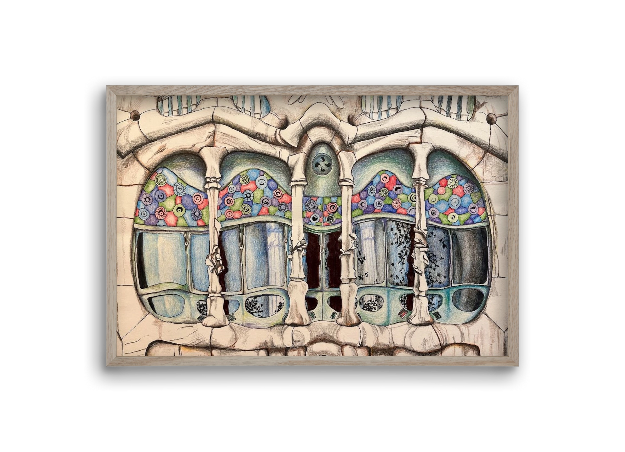 casa batlló, 30x20 cm (30x20 cm), Tölgy keret