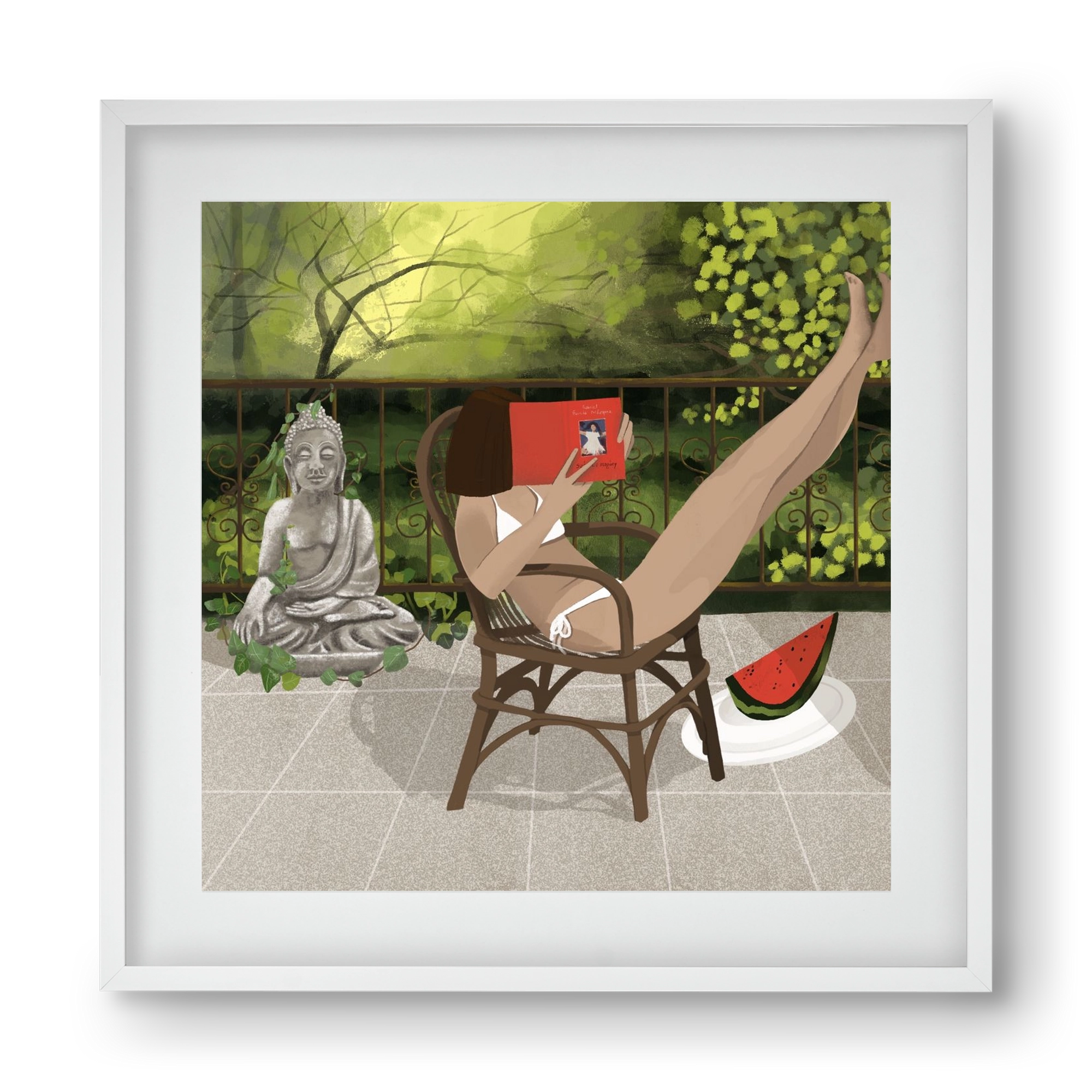 chill, 40x40 cm (30x30 cm), Fehér keret, paszpartuval