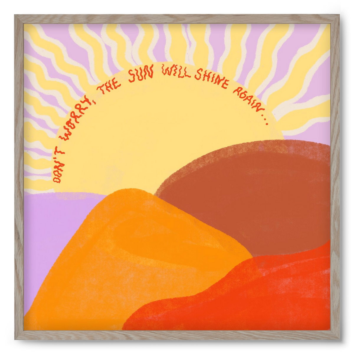 The Sun Will Shine Again , 50x50 cm (50x50 cm), Tölgy keret
