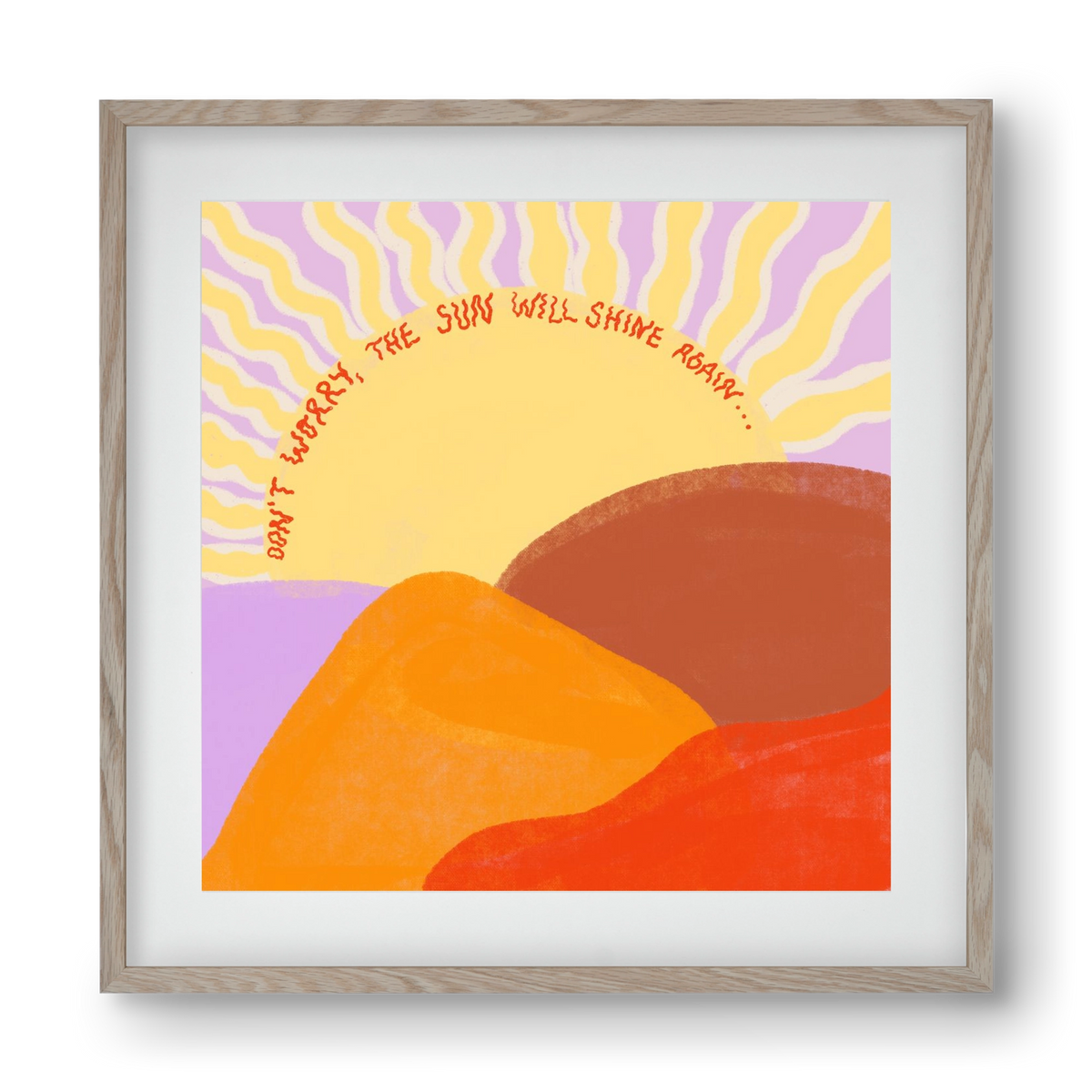 The Sun Will Shine Again , 40x40 cm (30x30 cm), Tölgy keret, paszpartuval