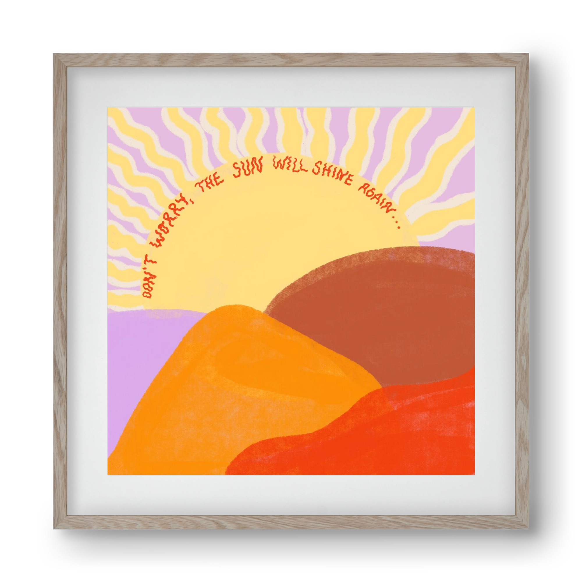The Sun Will Shine Again , 40x40 cm (30x30 cm), Tölgy keret, paszpartuval
