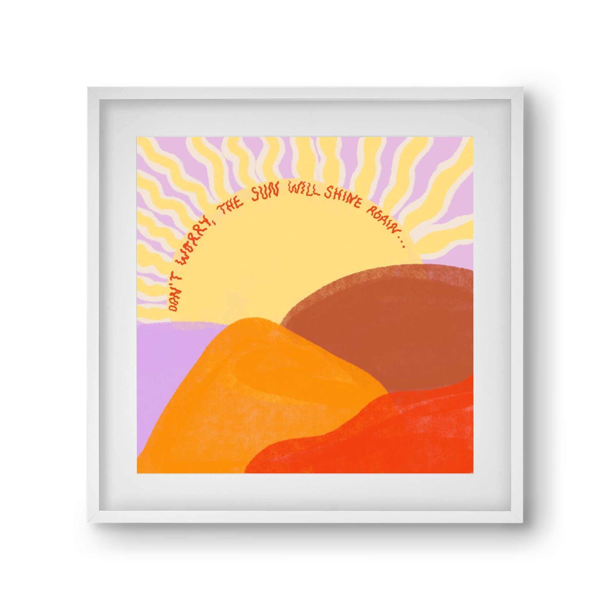 The Sun Will Shine Again , 30x30 cm (20x20 cm), Fehér keret, paszpartuval