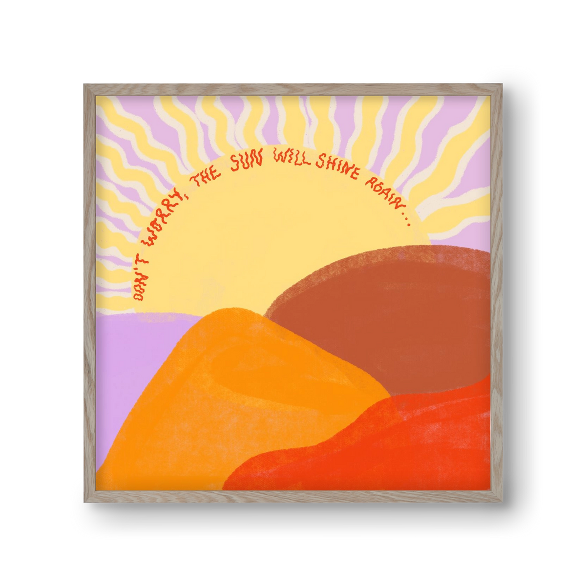 The Sun Will Shine Again , 30x30 cm (30x30 cm), Tölgy keret