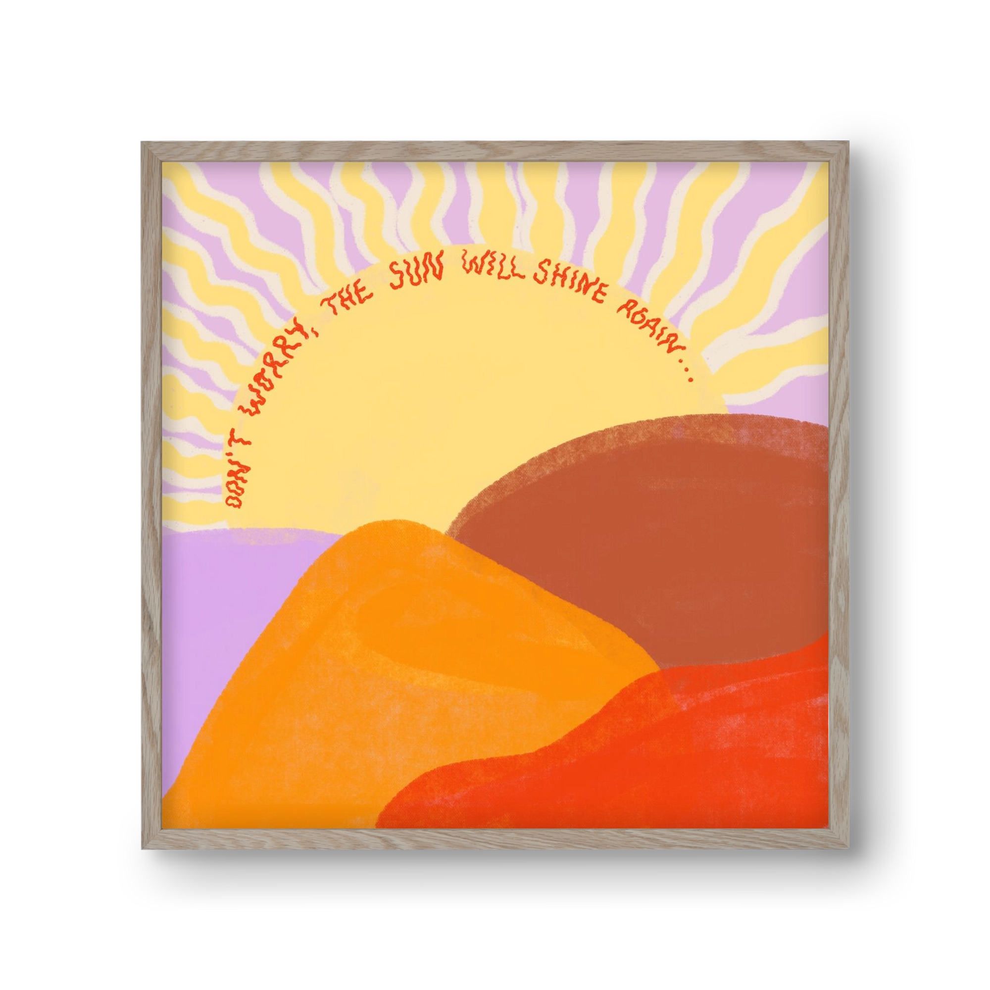 The Sun Will Shine Again , 30x30 cm (30x30 cm), Tölgy keret