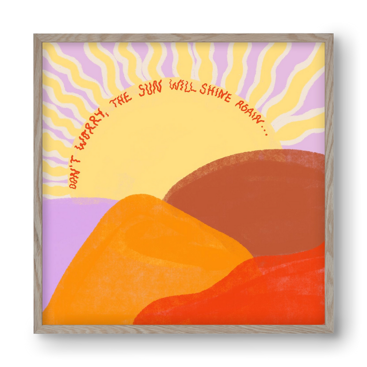 The Sun Will Shine Again , 40x40 cm (40x40 cm), Tölgy keret