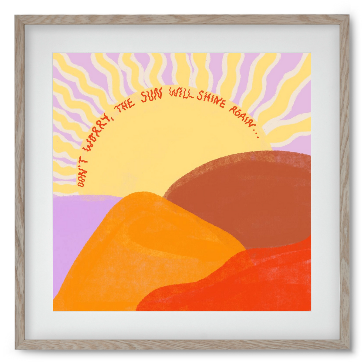 The Sun Will Shine Again , 50x50 cm (40x40 cm), Tölgy keret, paszpartuval