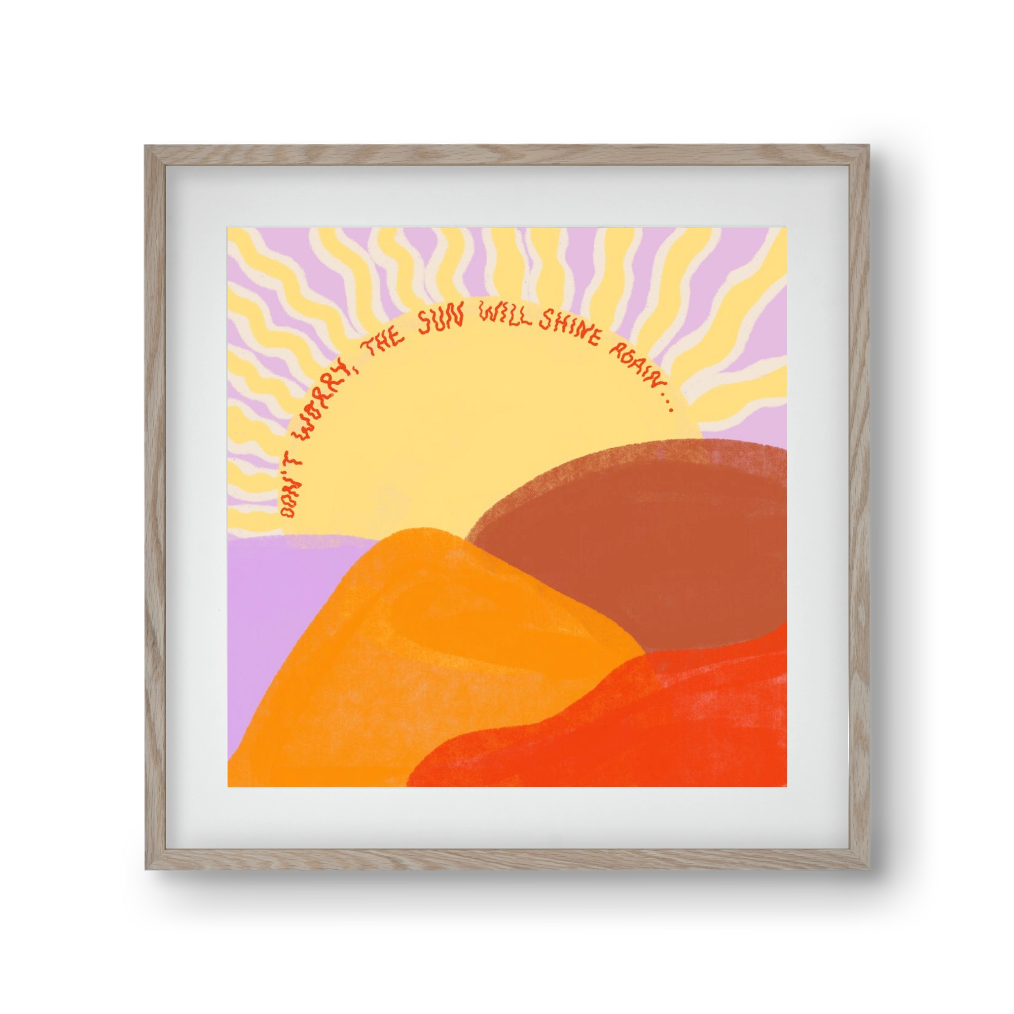 The Sun Will Shine Again , 30x30 cm (20x20 cm), Tölgy keret, paszpartuval