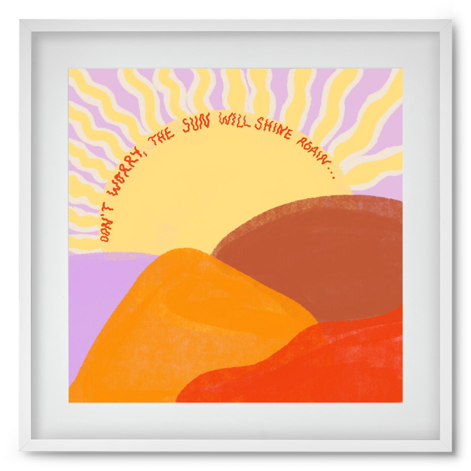 The Sun Will Shine Again , 50x50 cm (40x40 cm), Fehér keret, paszpartuval