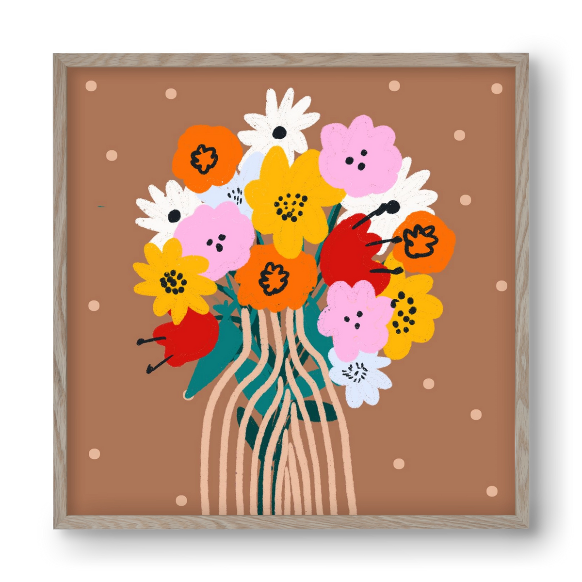 Florals for Spring? Groundbreaking…, 40x40 cm (40x40 cm), Tölgy keret