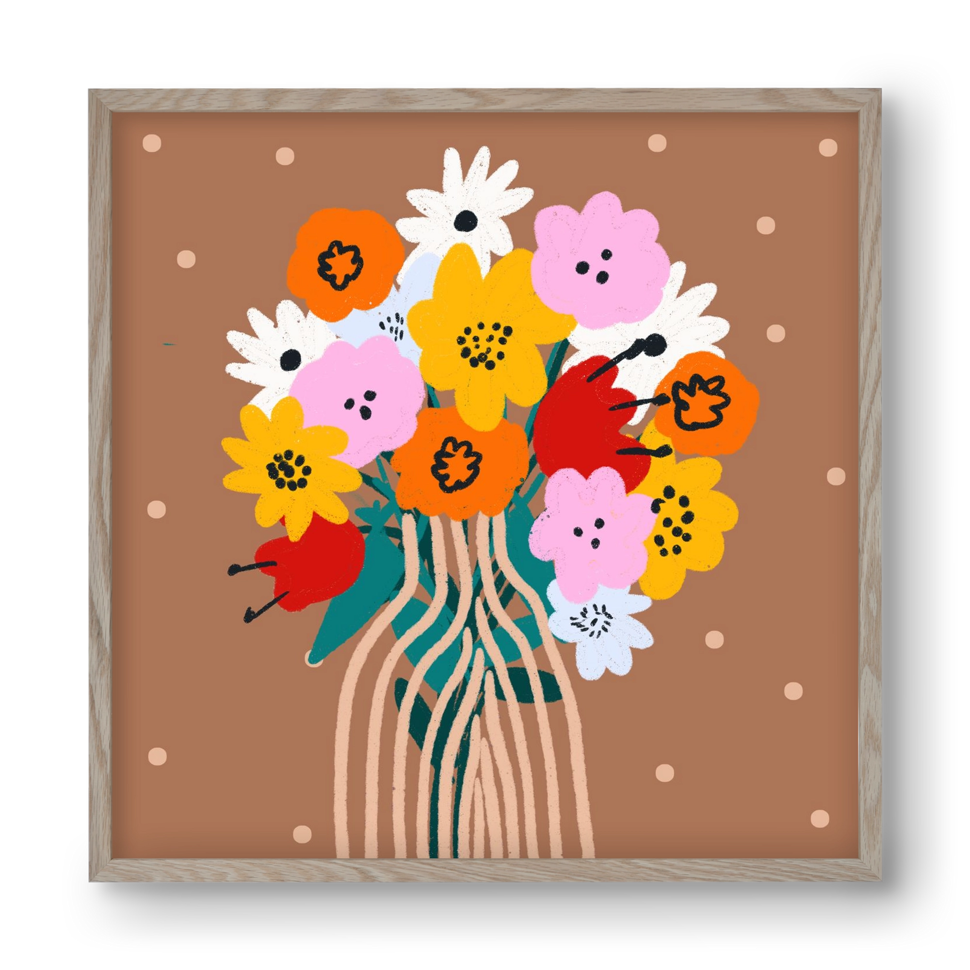 Florals for Spring? Groundbreaking…, 40x40 cm (40x40 cm), Tölgy keret