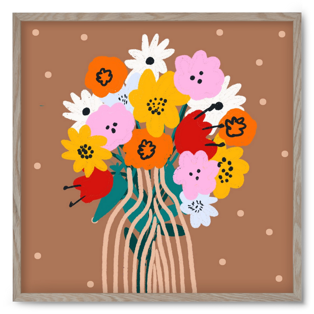 Florals for Spring? Groundbreaking…, 50x50 cm (50x50 cm), Tölgy keret