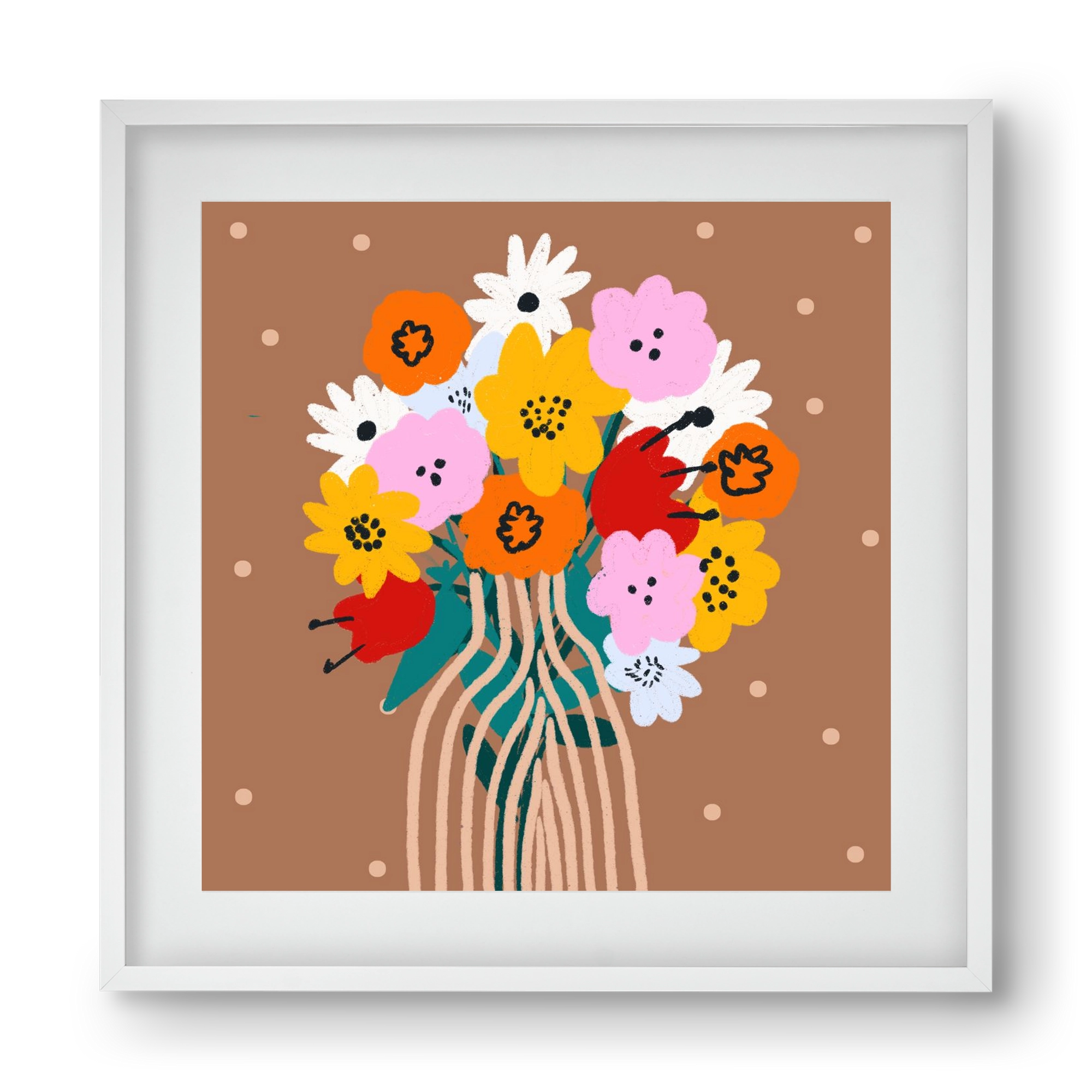 Florals for Spring? Groundbreaking…, 40x40 cm (30x30 cm), Fehér keret, paszpartuval