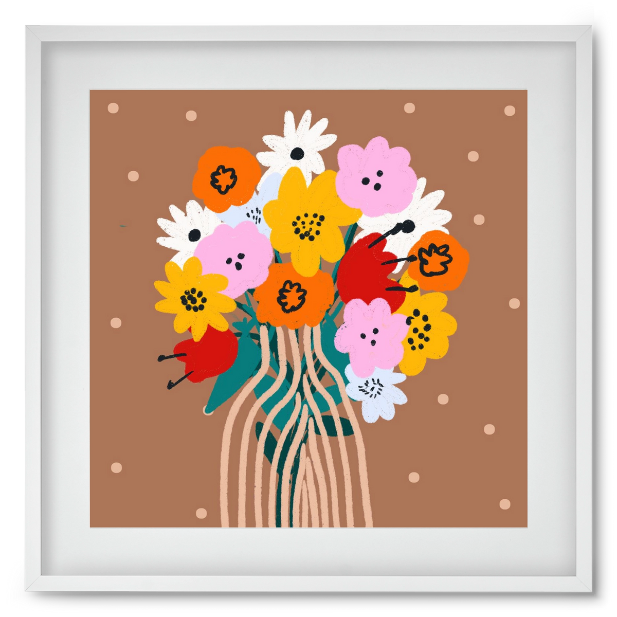 Florals for Spring? Groundbreaking…, 50x50 cm (40x40 cm), Fehér keret, paszpartuval