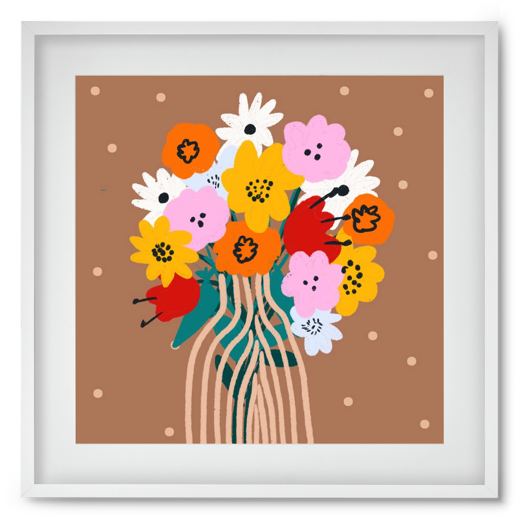 Florals for Spring? Groundbreaking…, 50x50 cm (40x40 cm), Fehér keret, paszpartuval